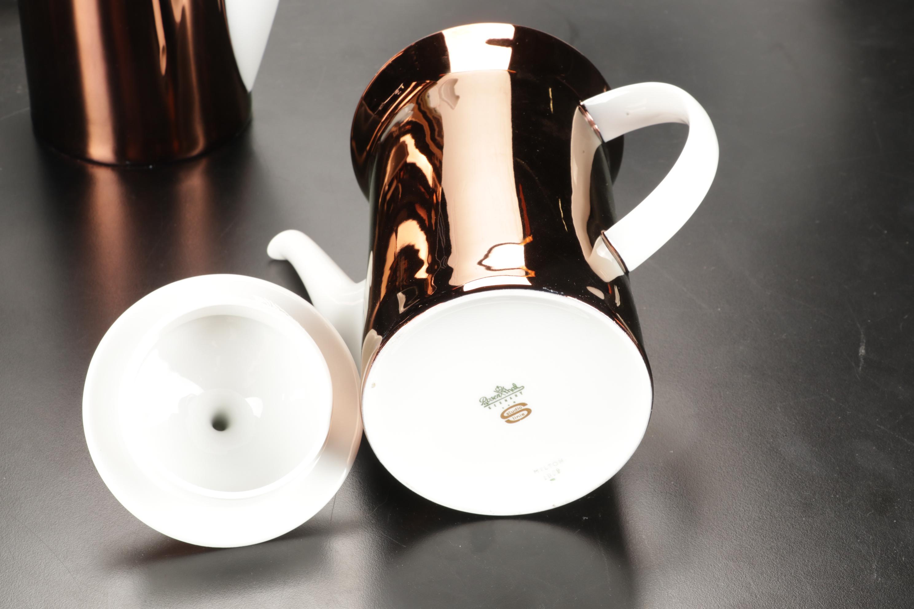 Rosenthal Studio Line "Hilton" Copper Luster Coffee Service, Late 20th Century