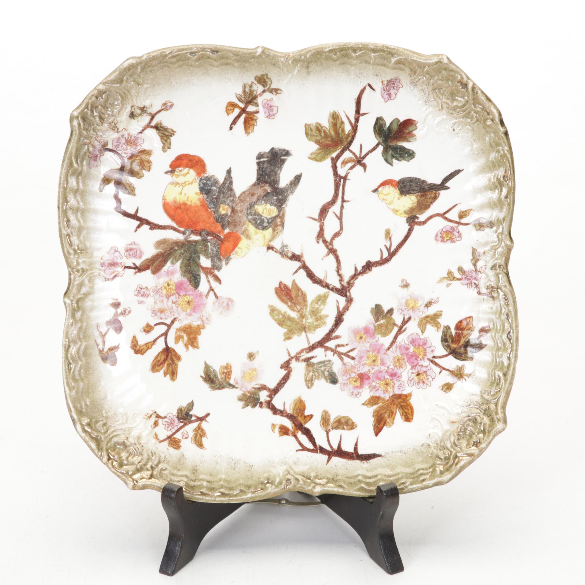 Ceramic Bird Wall Pocket, Hand-Painted Nippon Dish, and Other Tableware