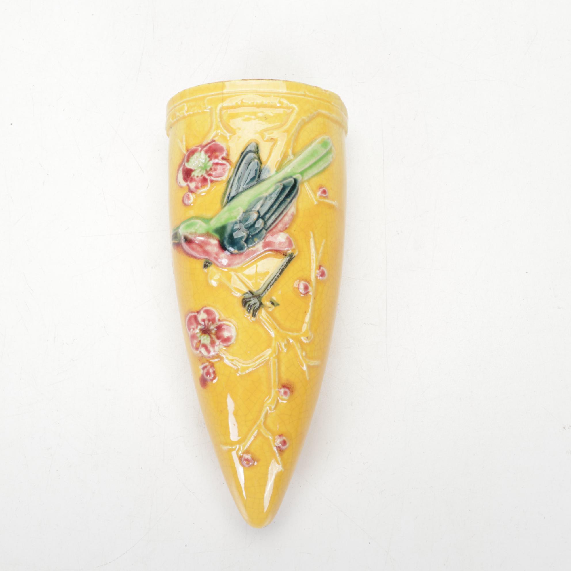 Ceramic Bird Wall Pocket, Hand-Painted Nippon Dish, and Other Tableware