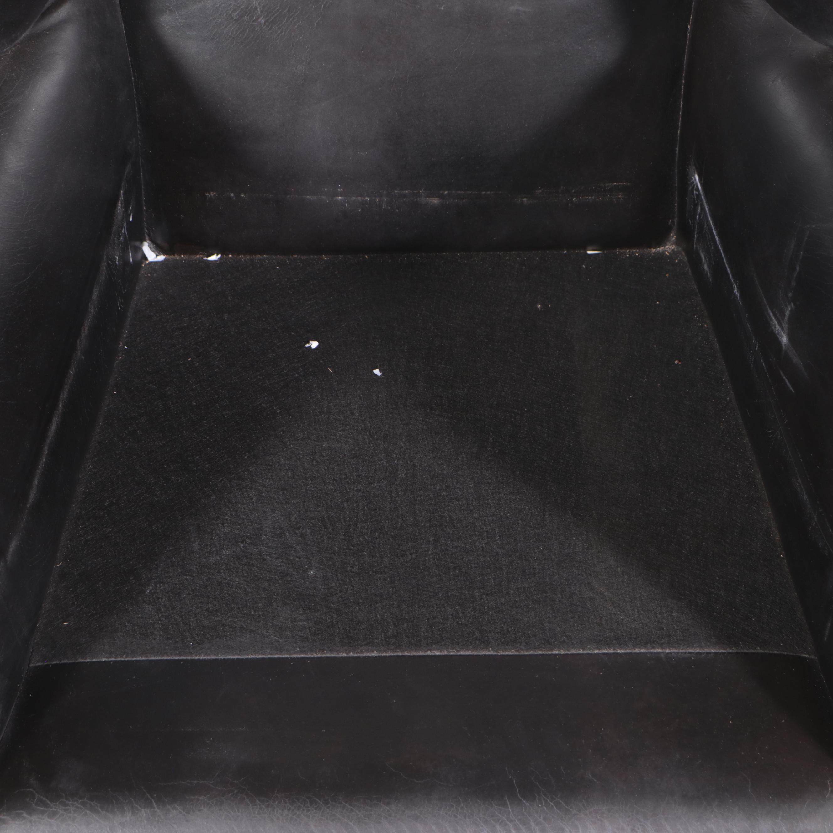 Brass Nailhead Trimmed Leather Wingback Armchair