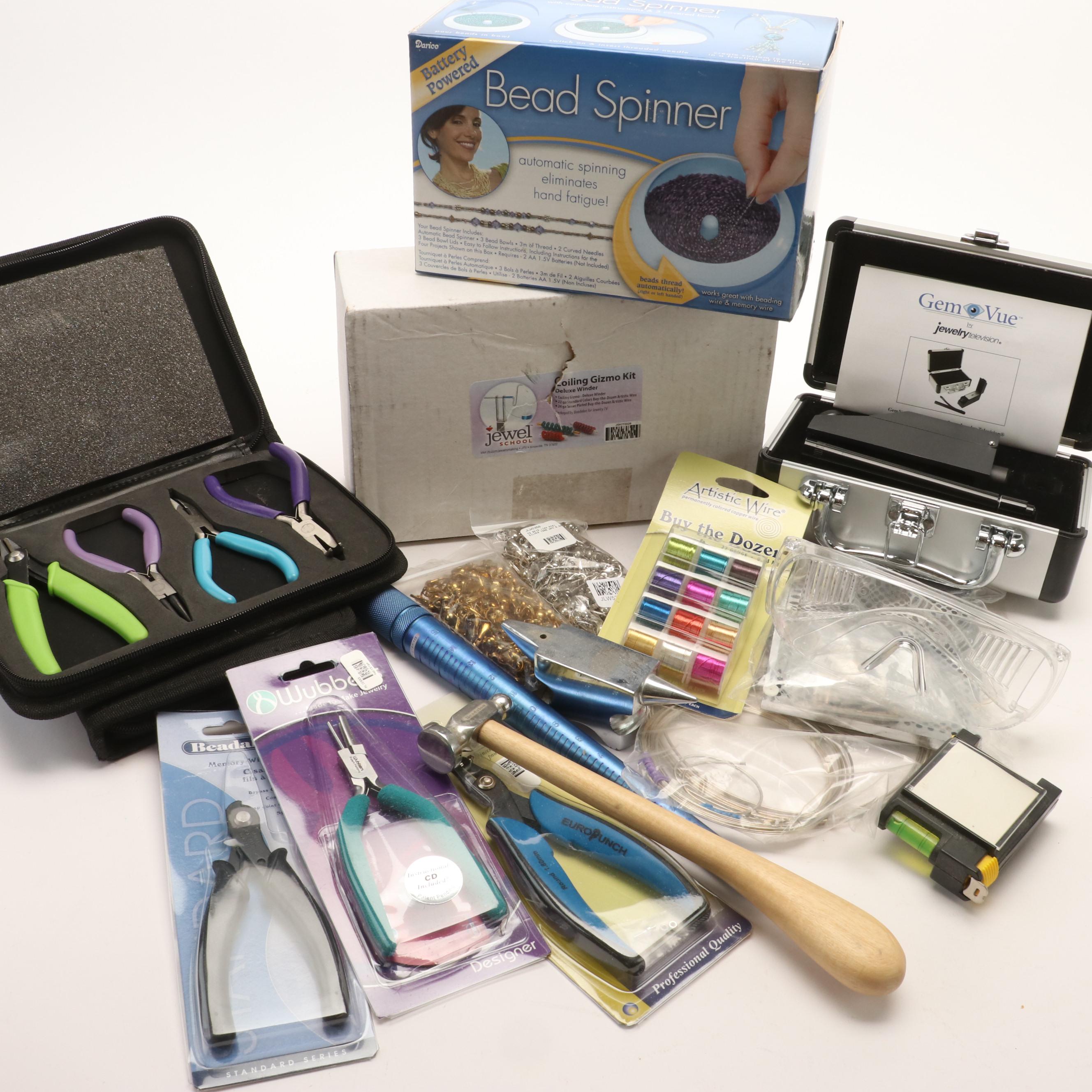 Sterling Jewelry and Various Jewelry Making Supplies Including Beads and Wires