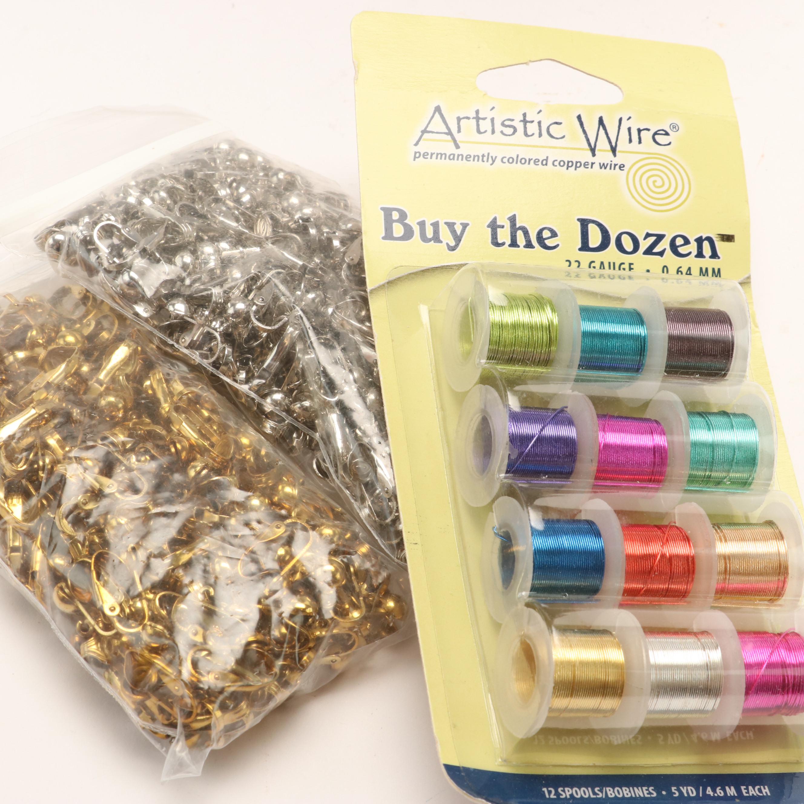 Sterling Jewelry and Various Jewelry Making Supplies Including Beads and Wires