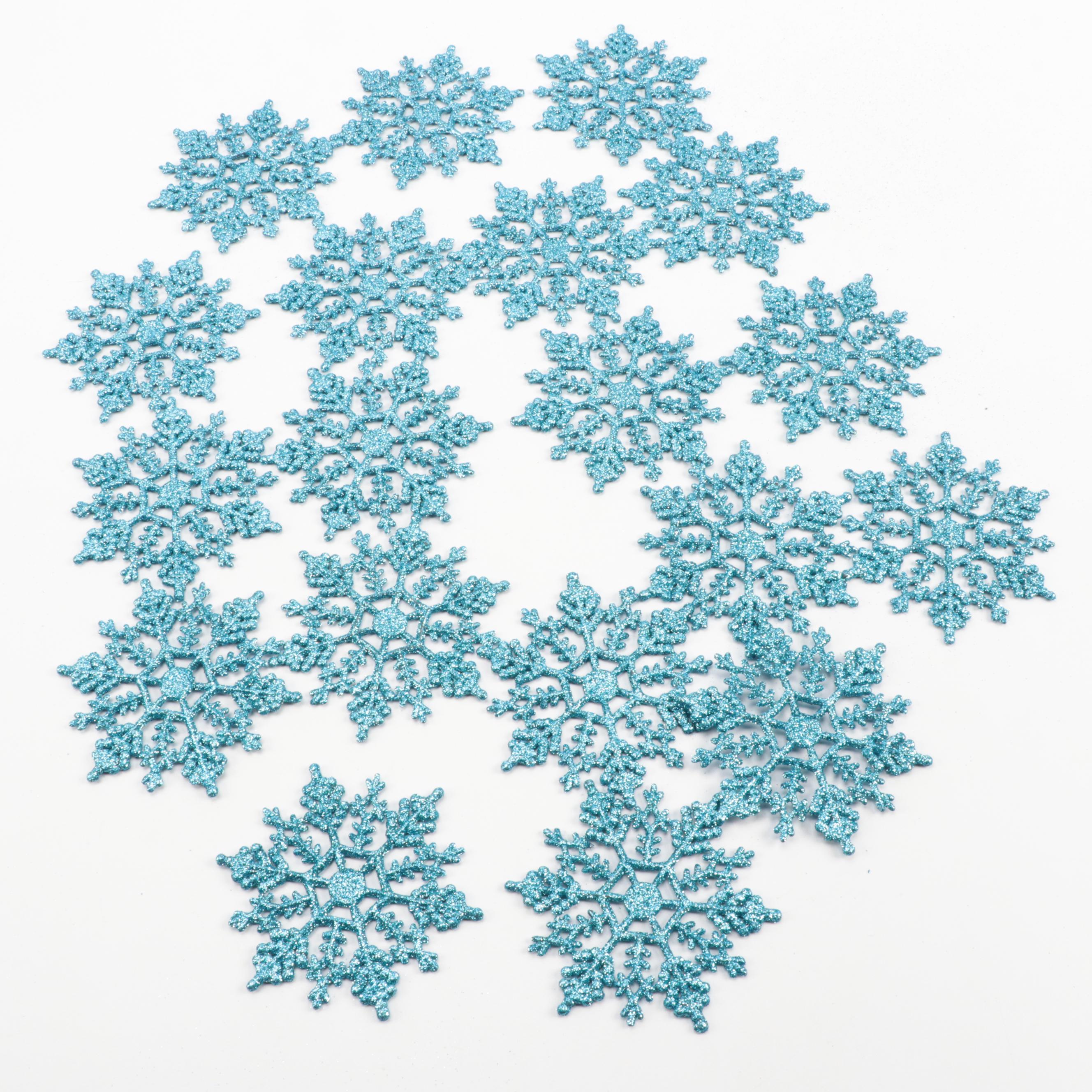 Glass Christmas Ornaments in Red, Blue, and Silver