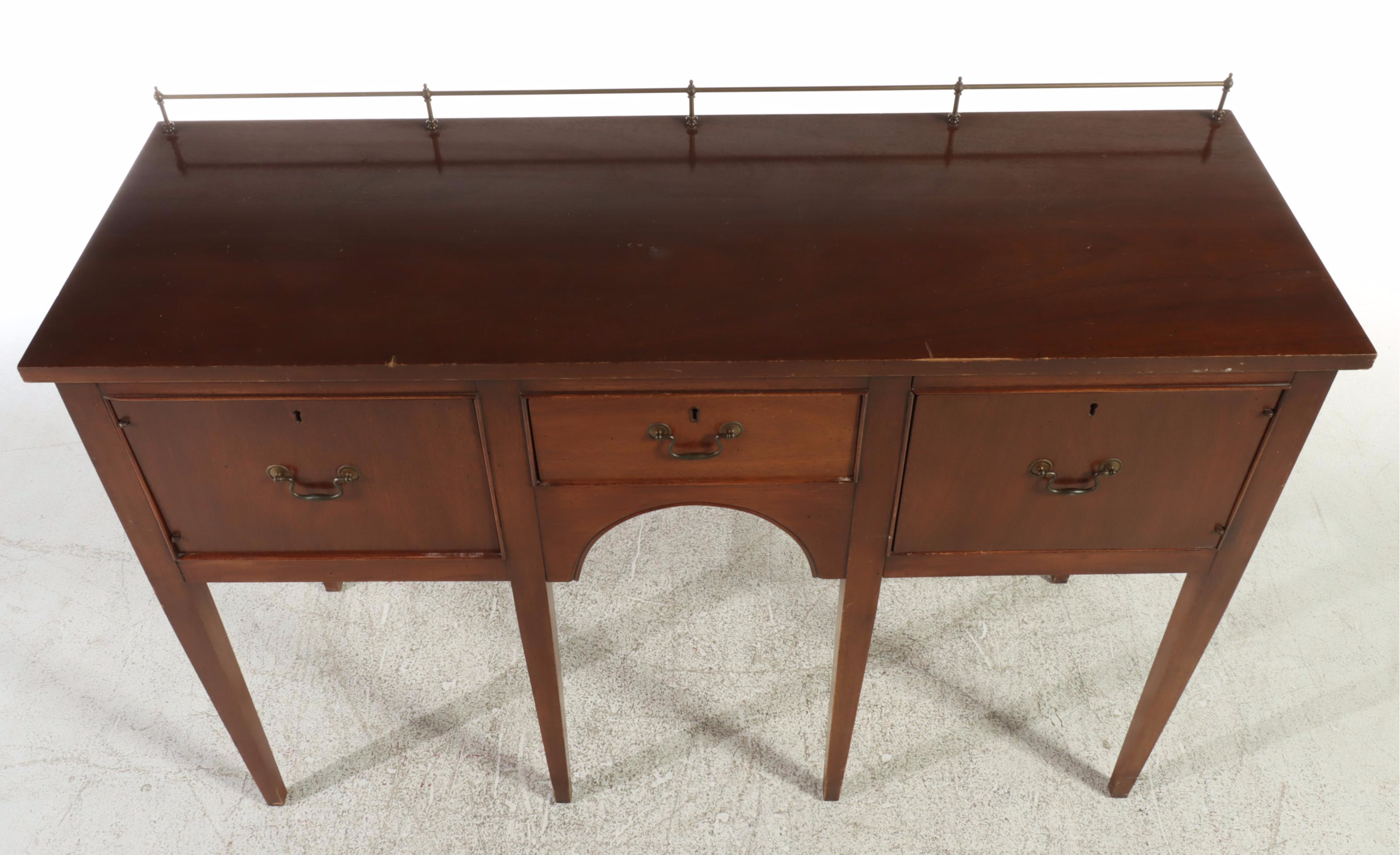 Federal Style Brass-Mounted Mahogany Sideboard, Late 20th Century