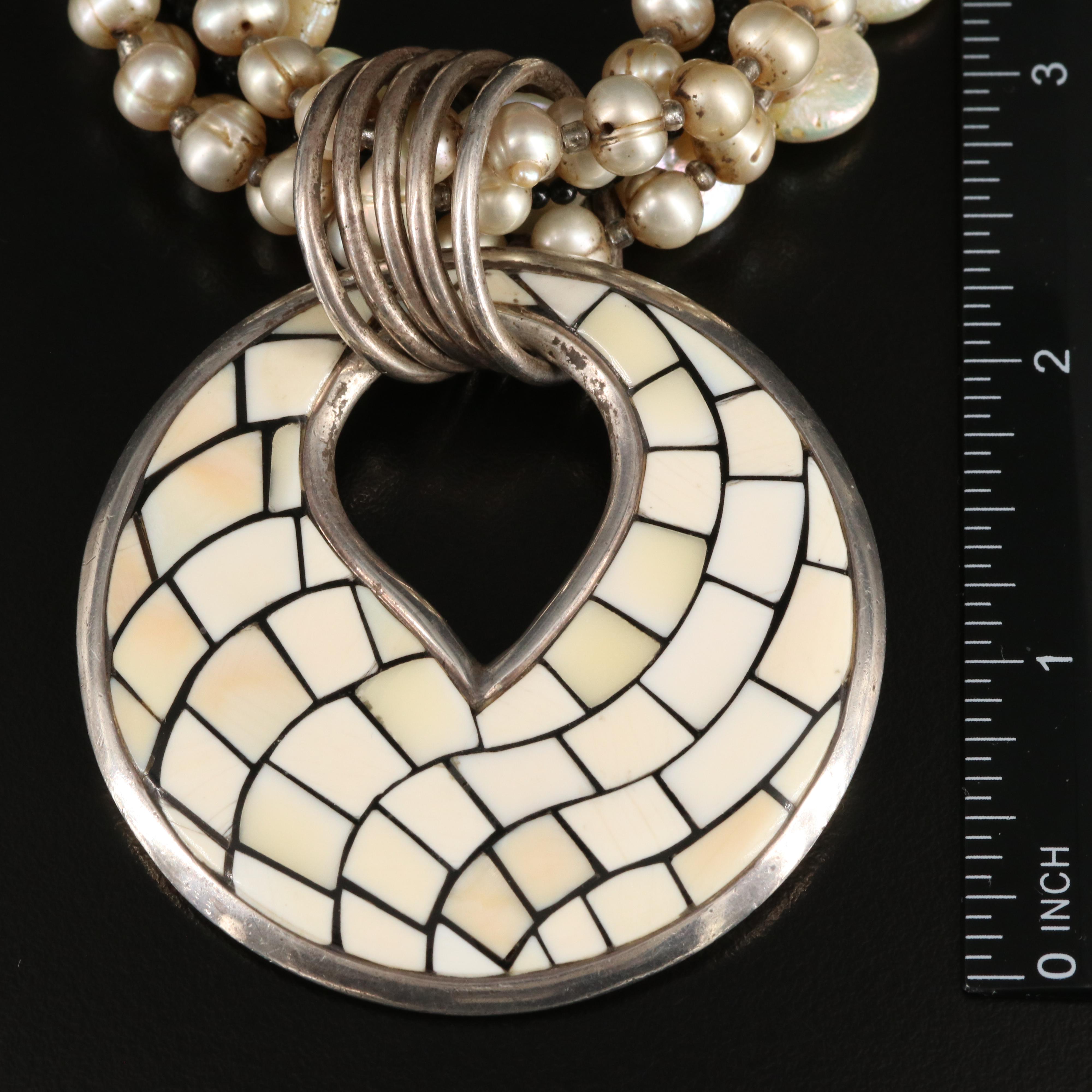 Sterling Torsade with Pendant and Pearls