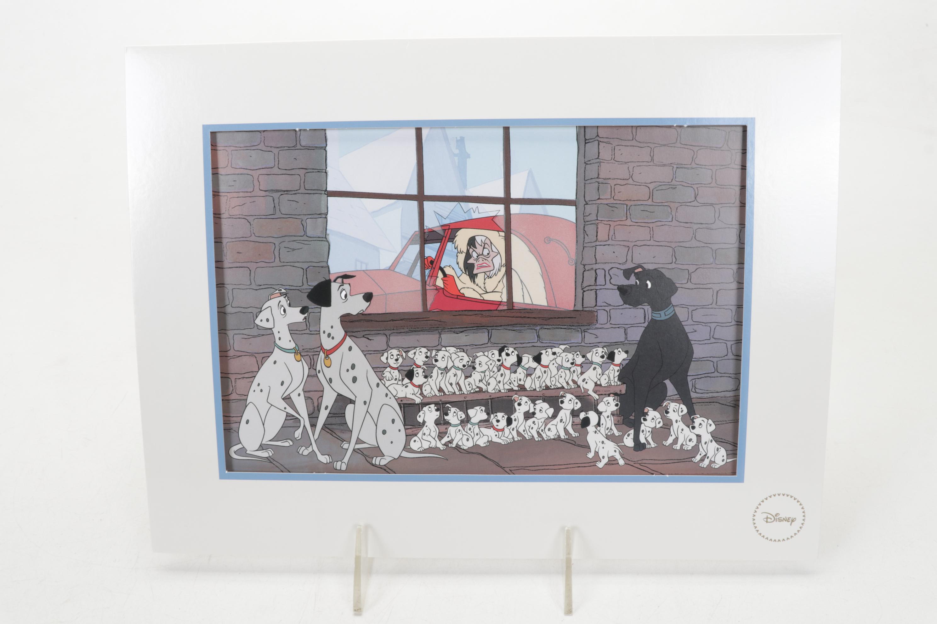 Charles Boyer Offset Lithograph "Walt and Mickey Mouse" With Disney Postcards