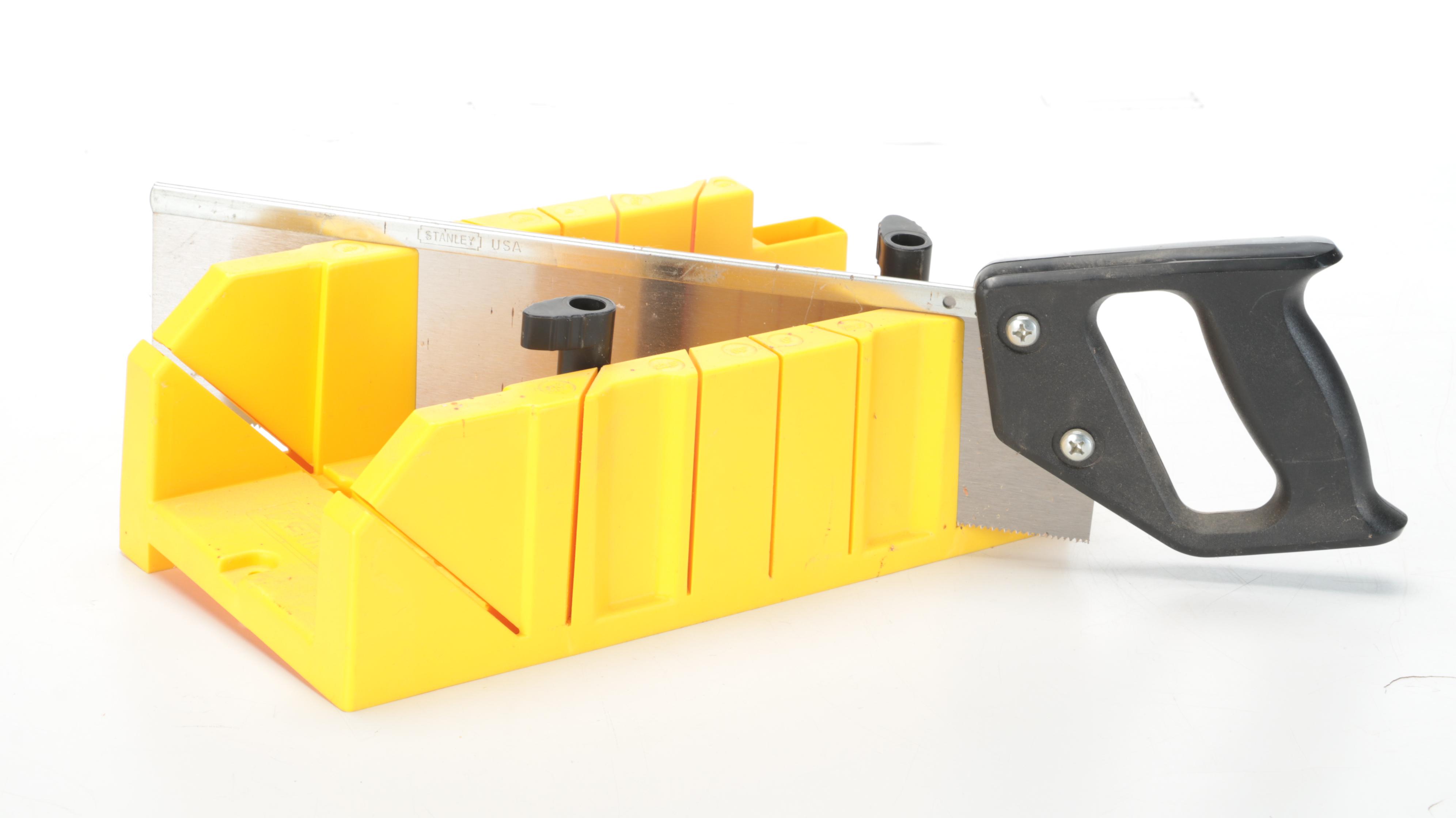 Stanley Clamping Mitre Box and Saw with Assorted Vises and Tools