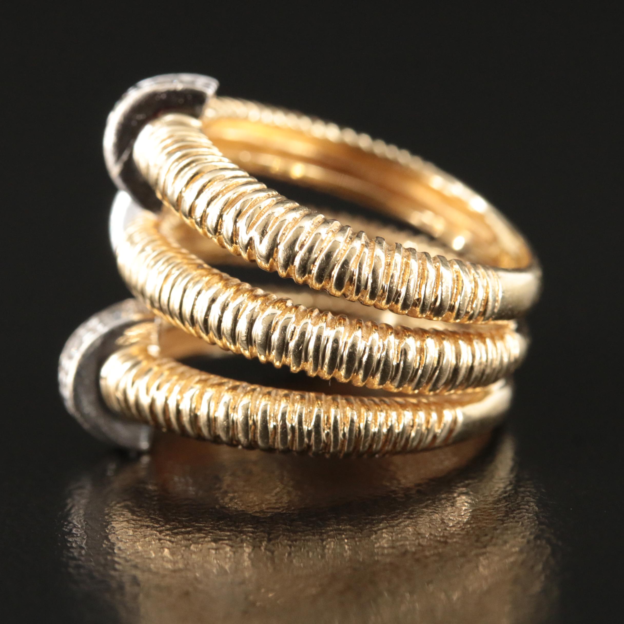 14K 0.27 CTW Diamond Triple Row Ring