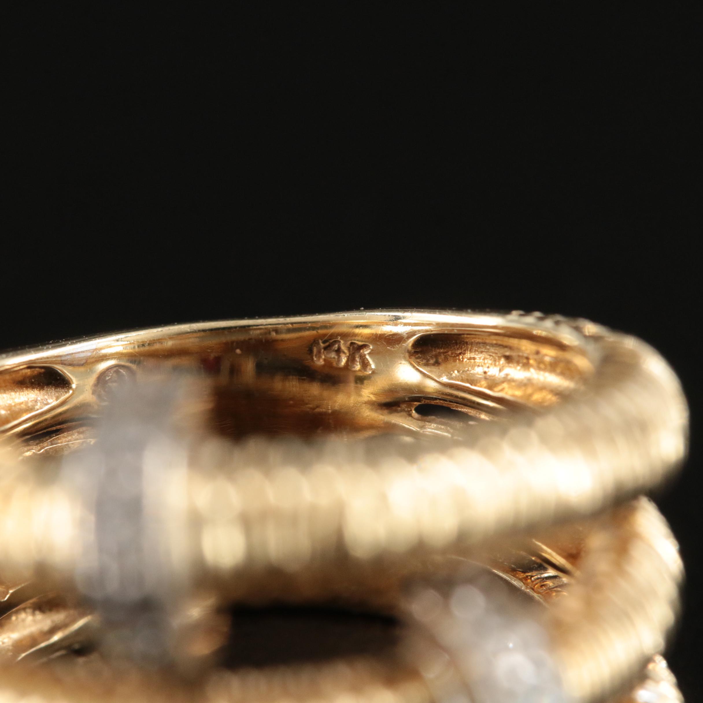 14K 0.27 CTW Diamond Triple Row Ring