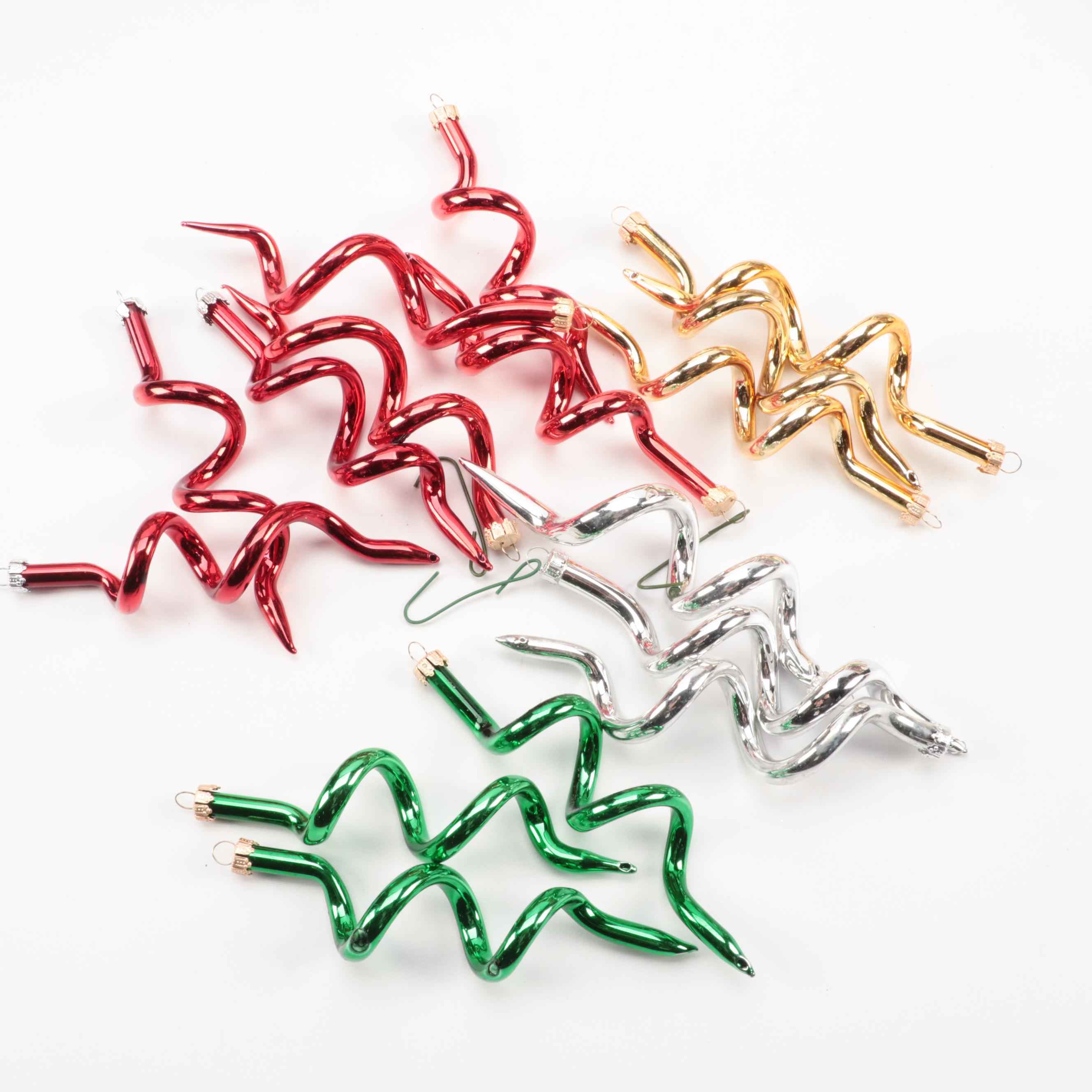 Blown Glass Rainbow Trout Christmas Ornament With Other Glass Ornaments