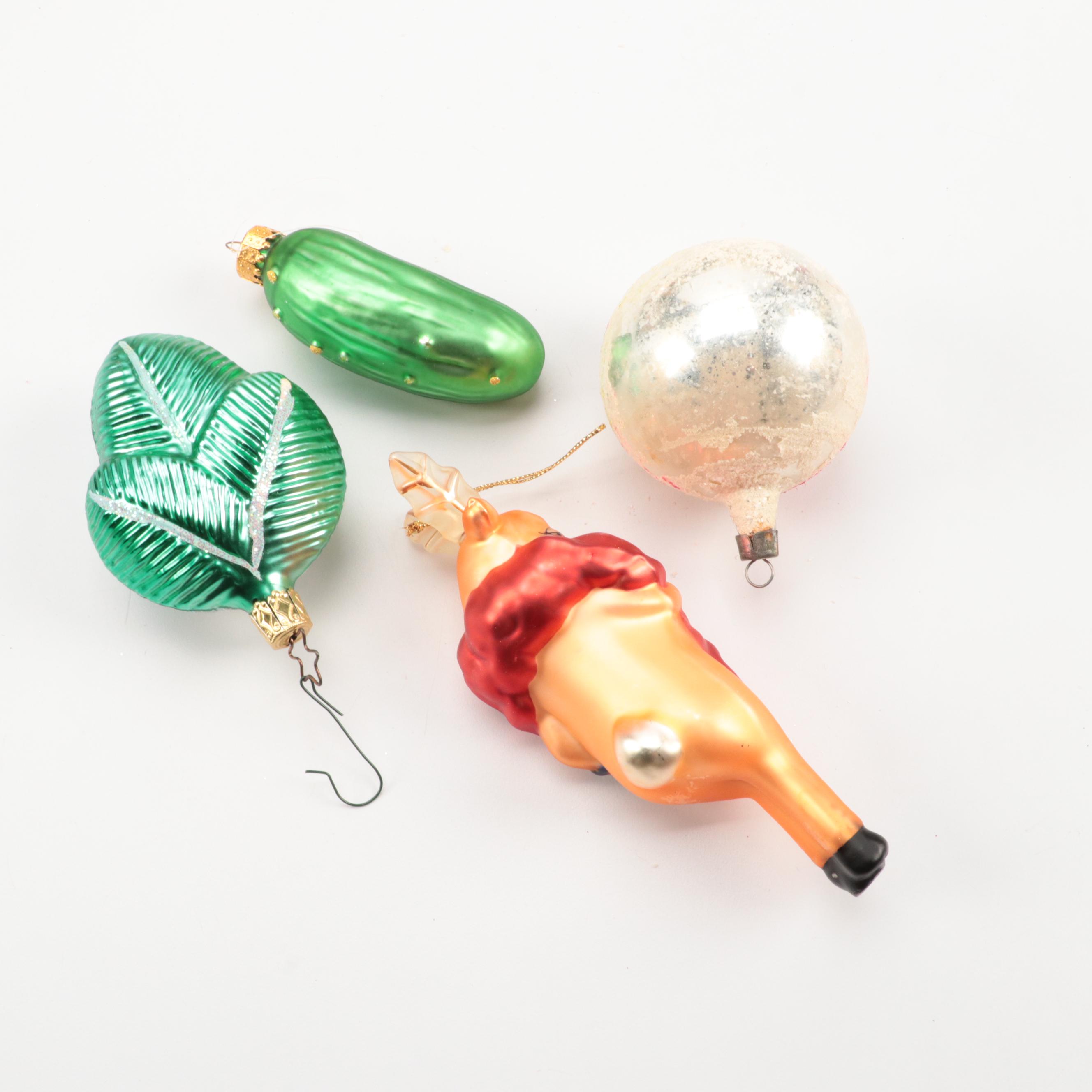 Blown Glass Rainbow Trout Christmas Ornament With Other Glass Ornaments