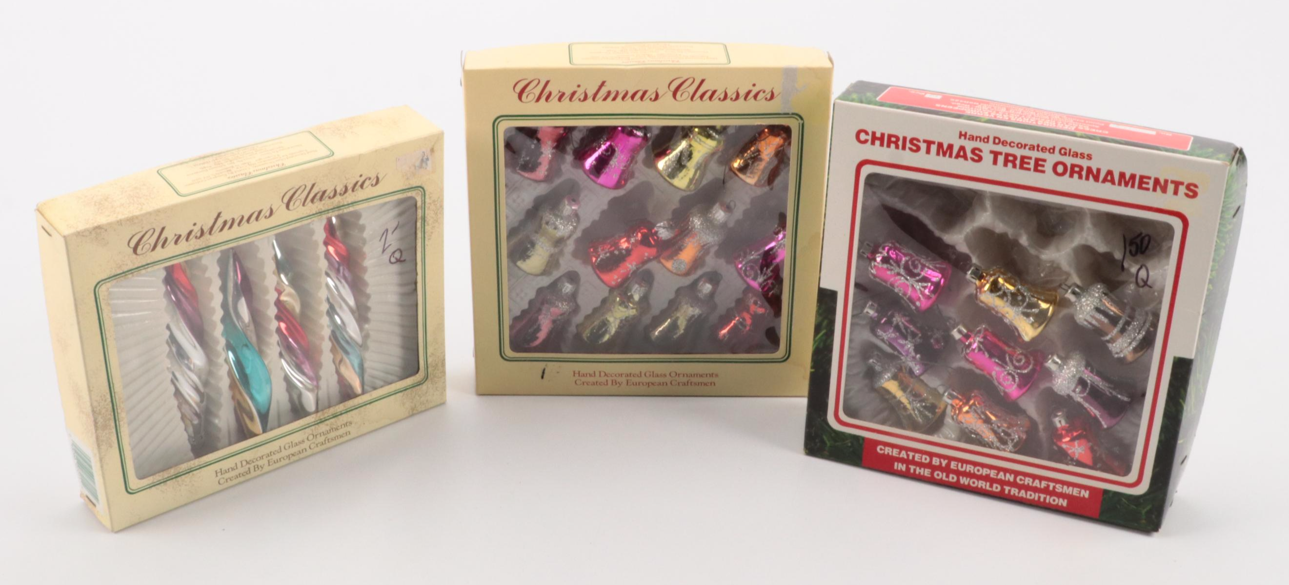 Blown Glass Rainbow Trout Christmas Ornament With Other Glass Ornaments