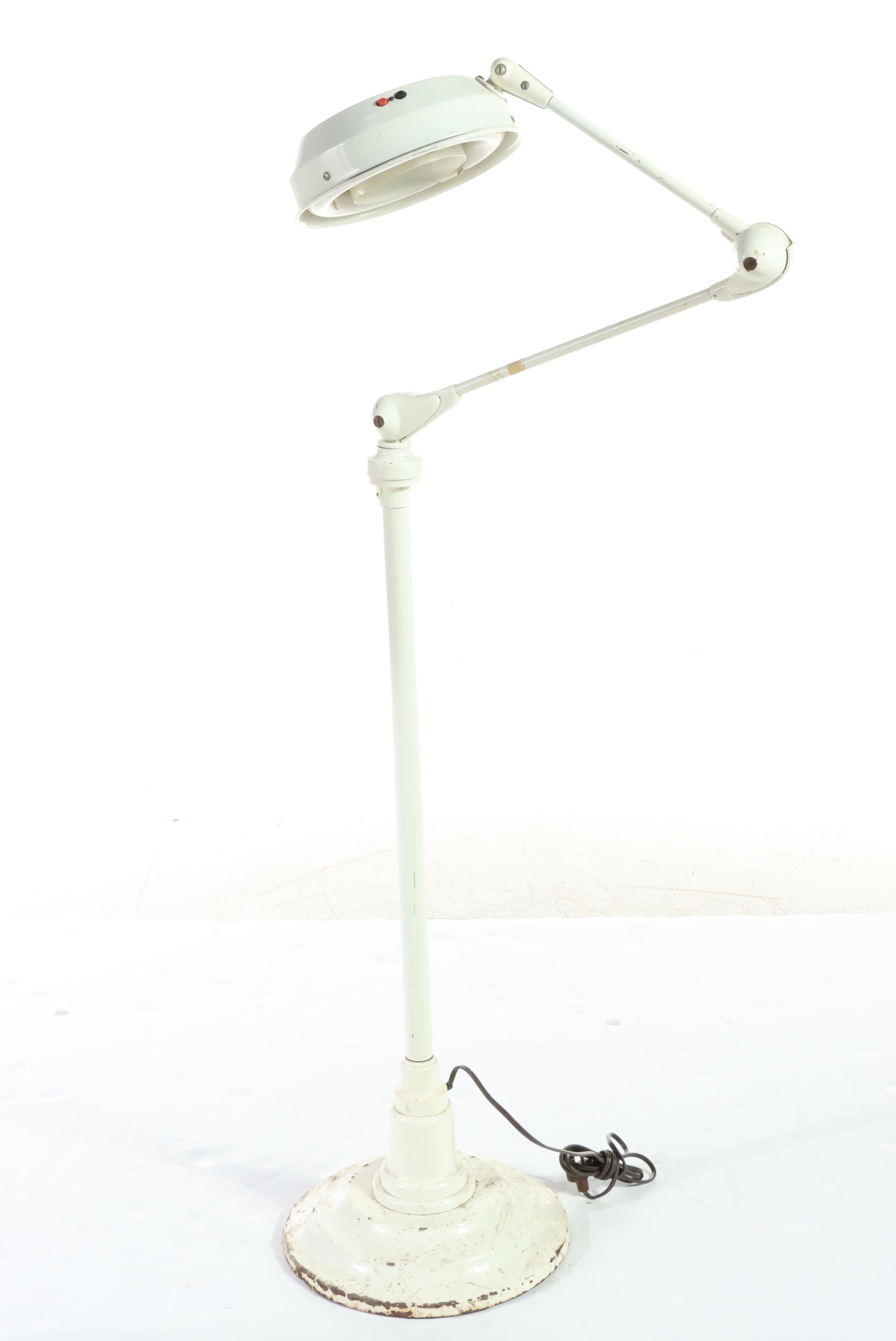 Art Specialty of Chicago Industrial Metal Articulated Floor Lamp with Magnifier