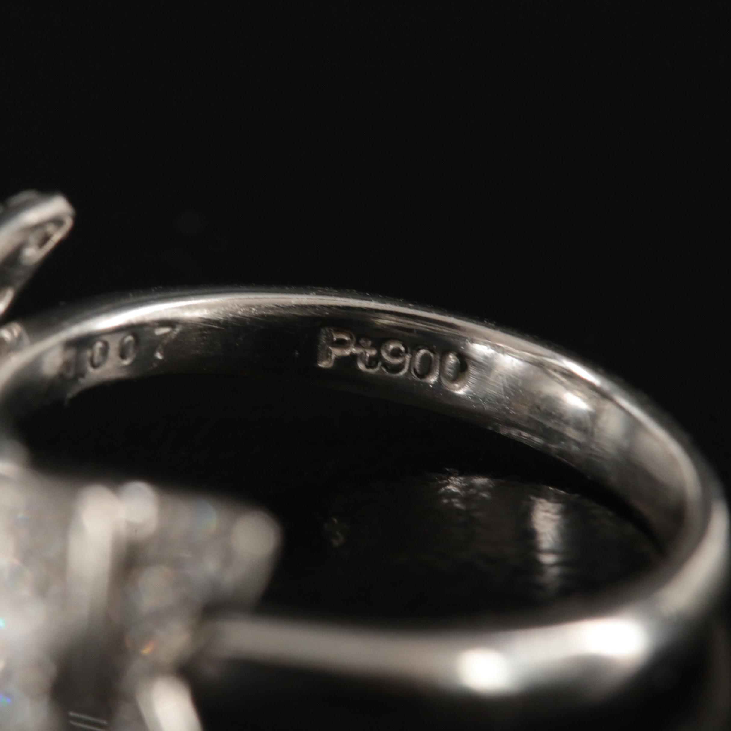 Platinum 1.00 CTW Diamond Bow Ring