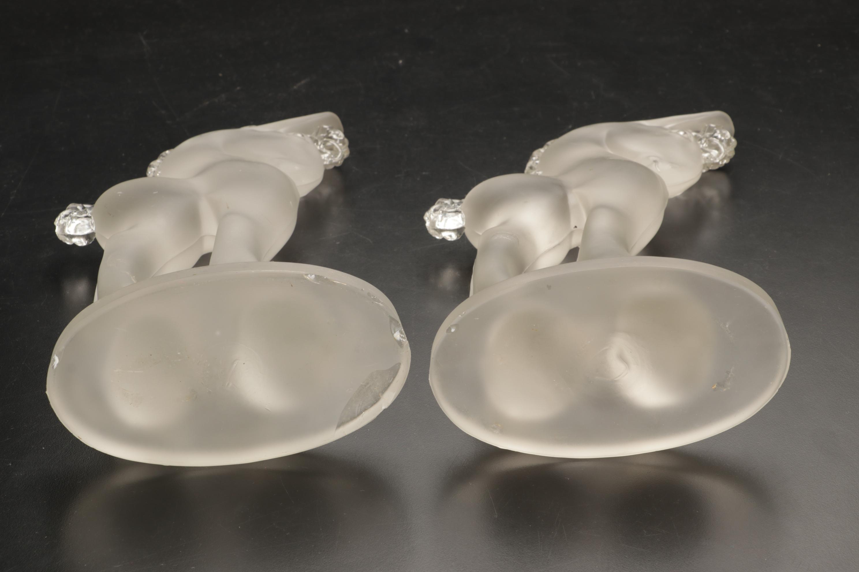 Paden City Glass Frosted Glass Ponies with Princess House Crystal Eagle