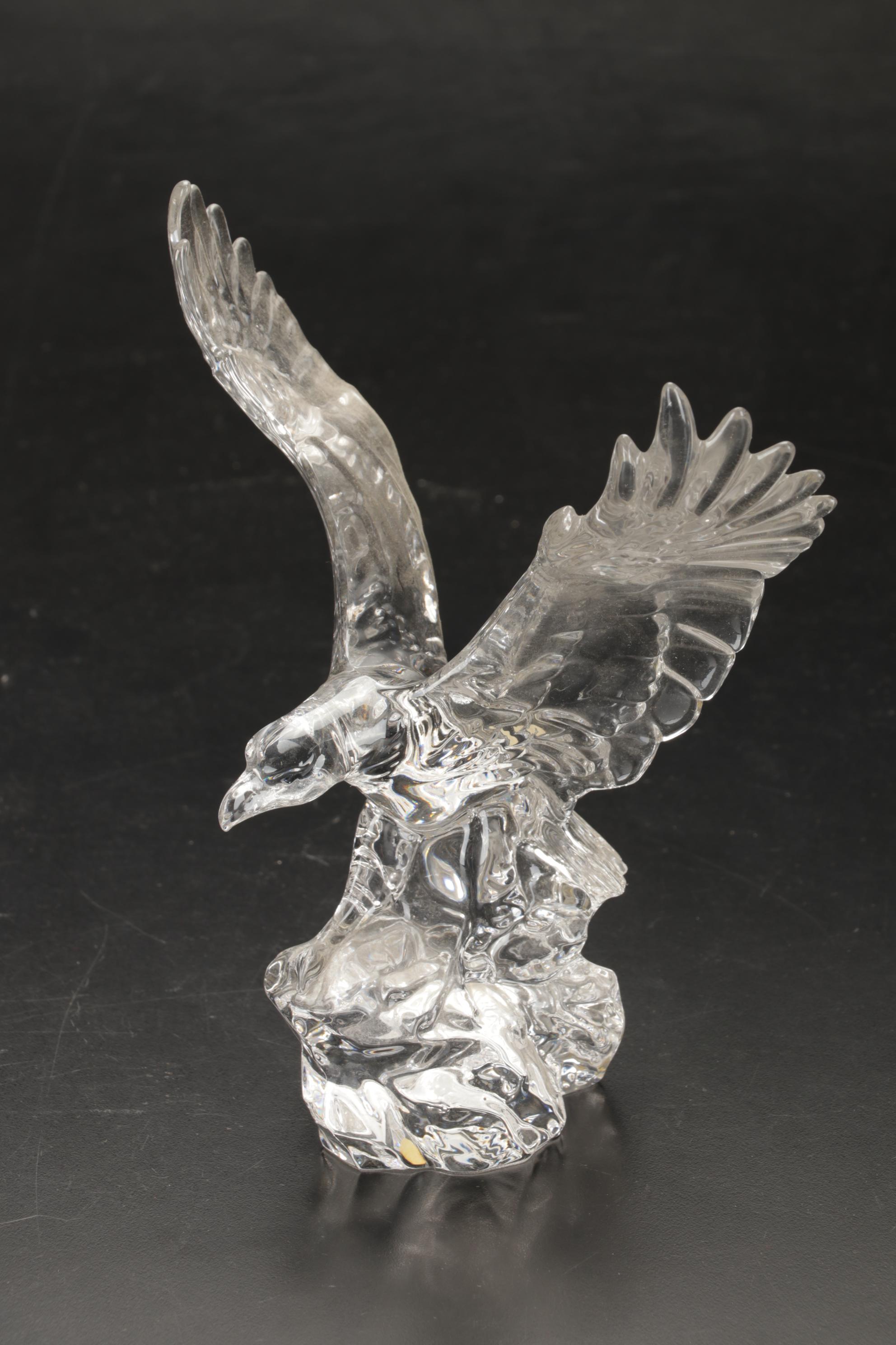 Paden City Glass Frosted Glass Ponies with Princess House Crystal Eagle