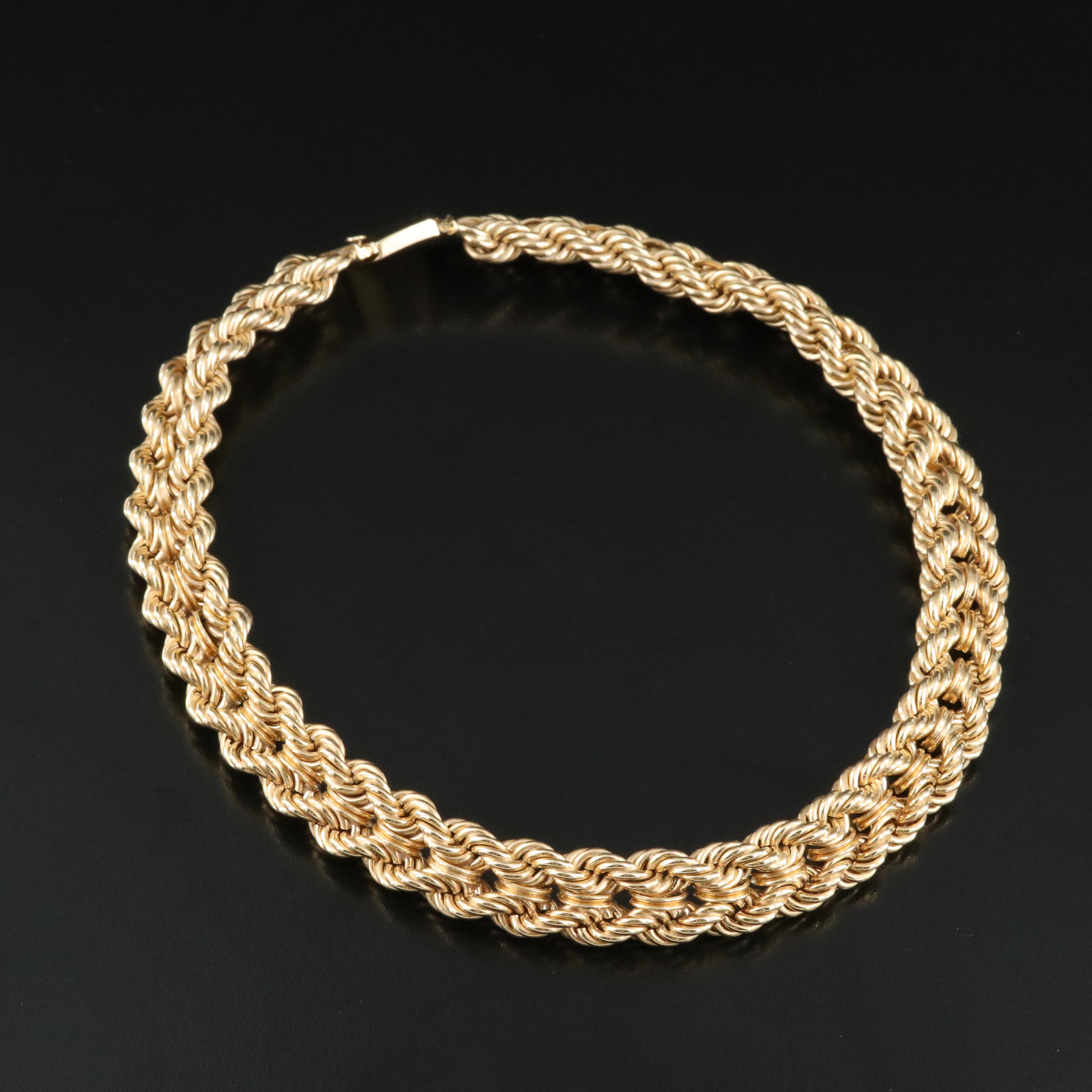 14K Braided Rope Necklace