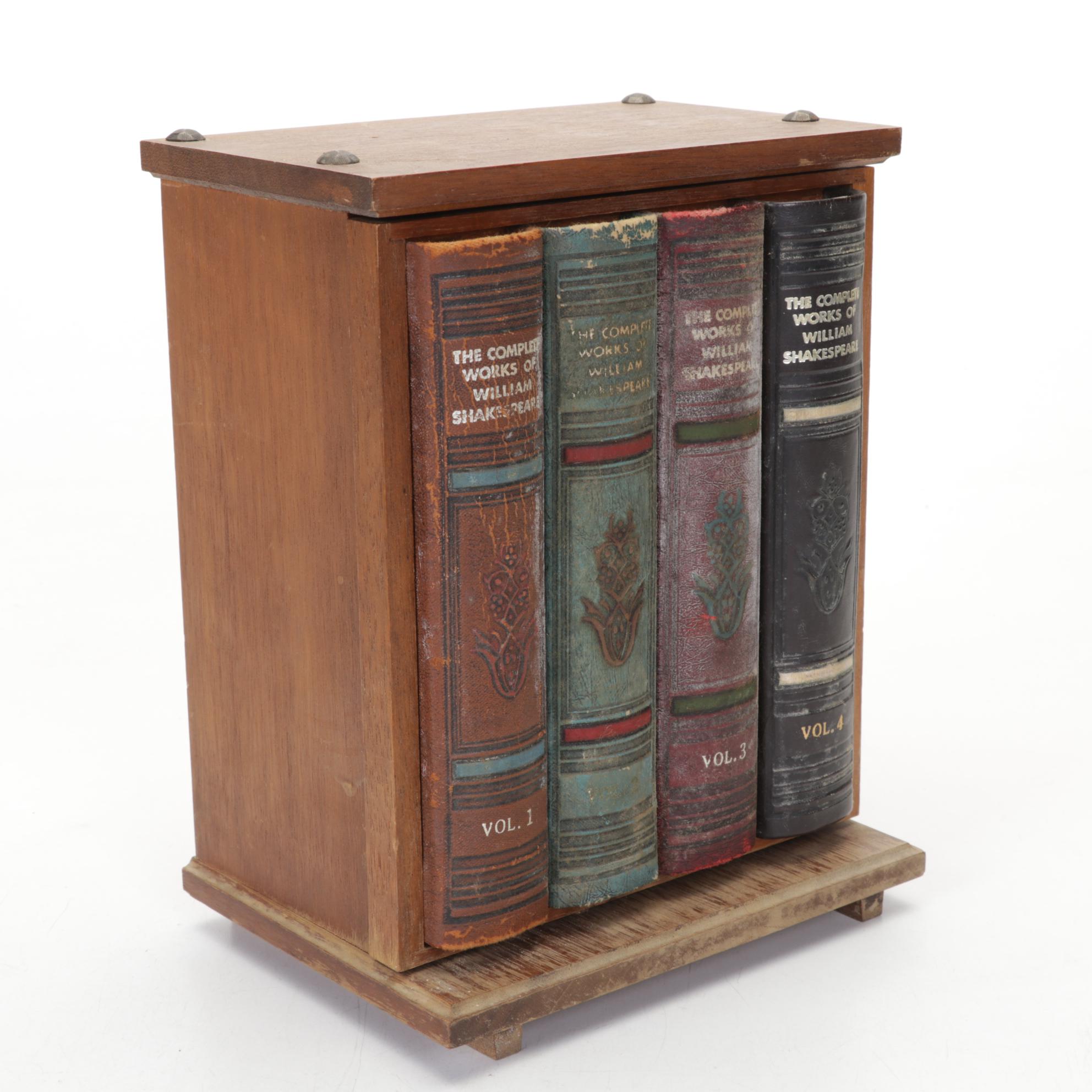 Viking Glass Ashtrays with Faux Book Bar and Other Barware and Figurine