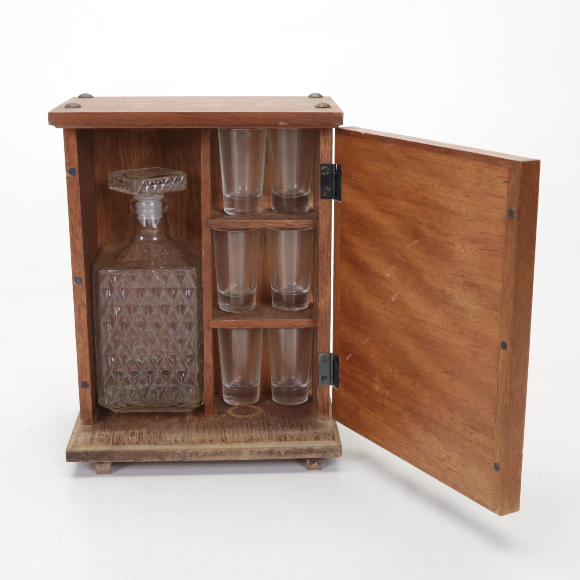 Viking Glass Ashtrays with Faux Book Bar and Other Barware and Figurine