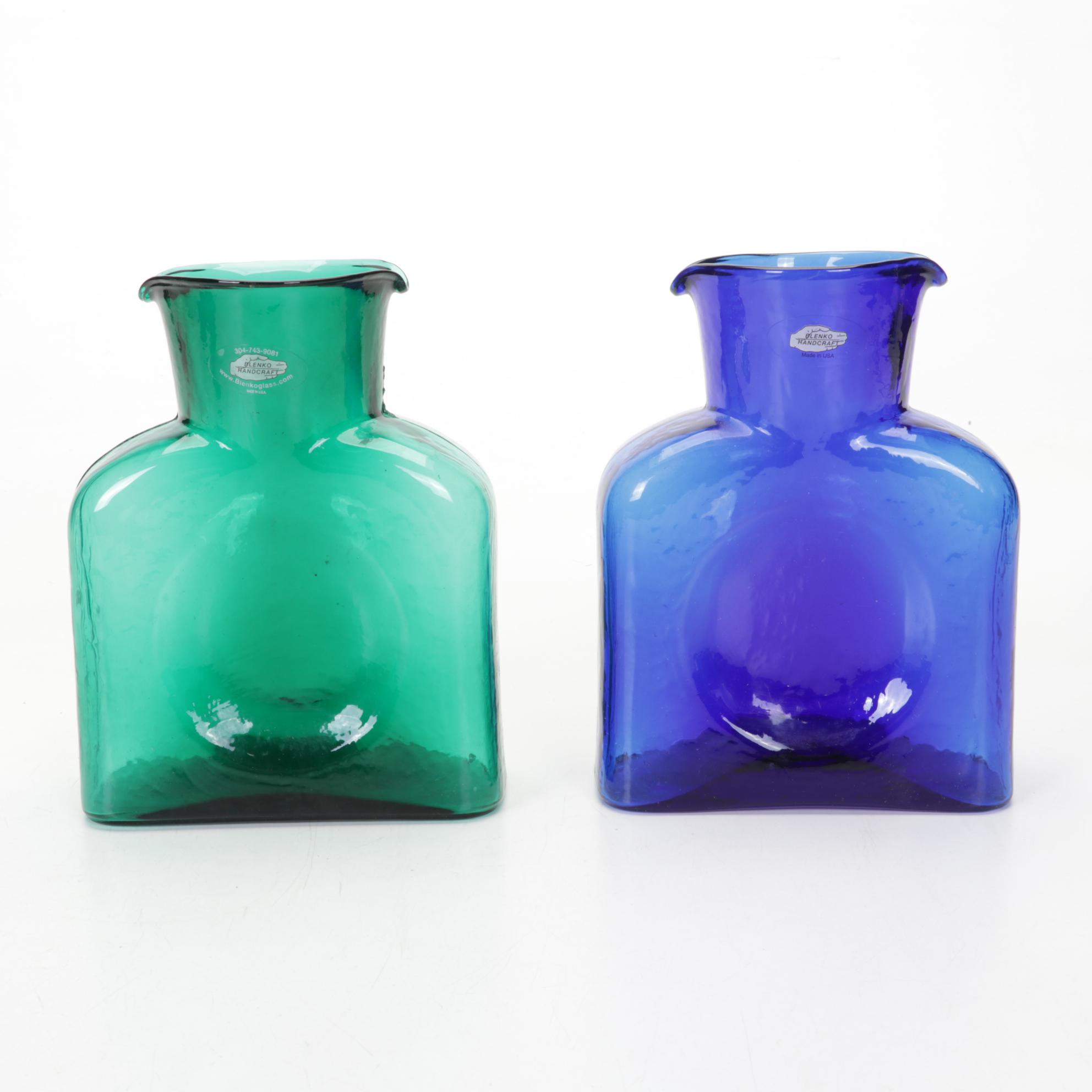Blenko Blown Glass Water Bottles