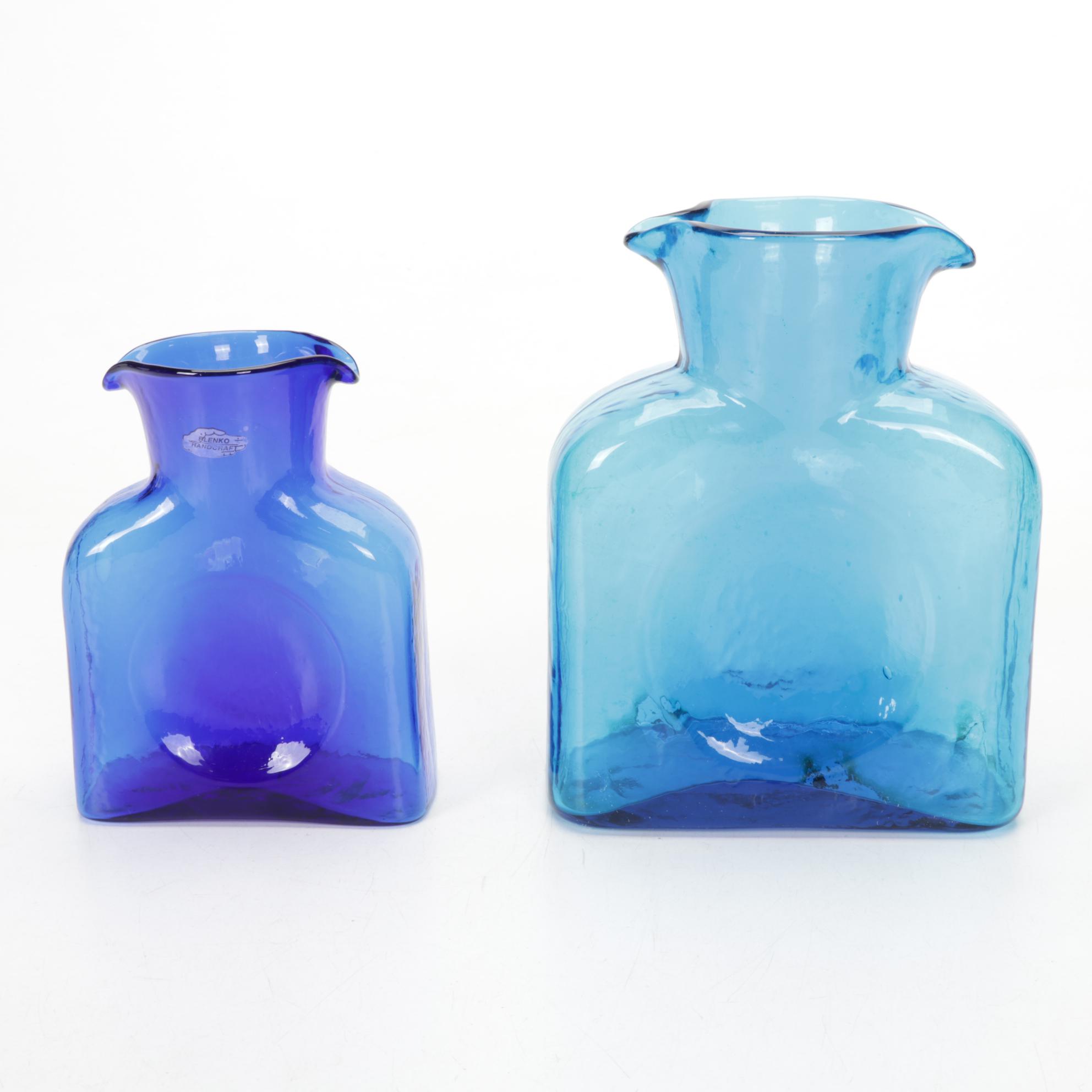 Blenko Blown Glass Water Bottles