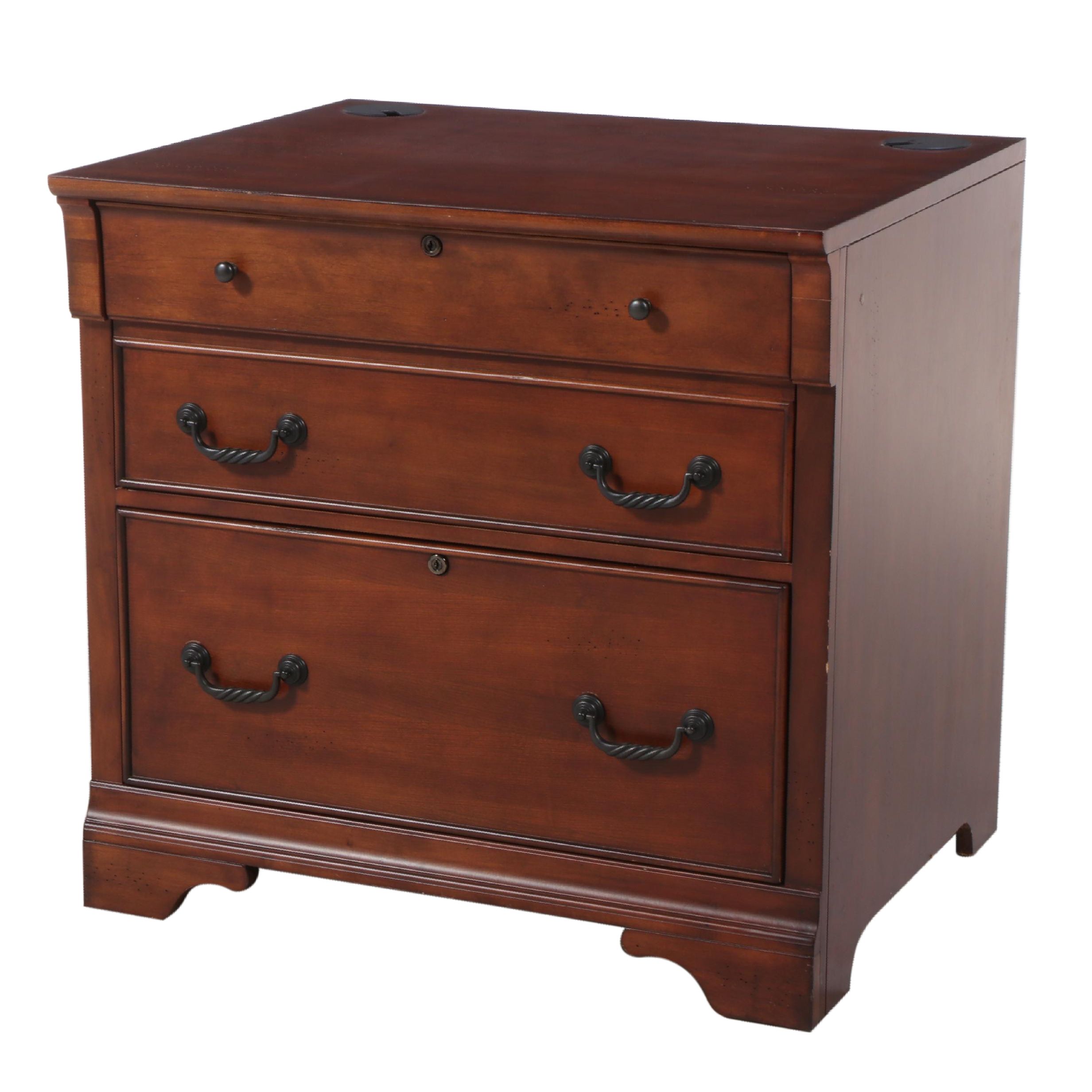 Cherry Finish Lateral File Cabinet