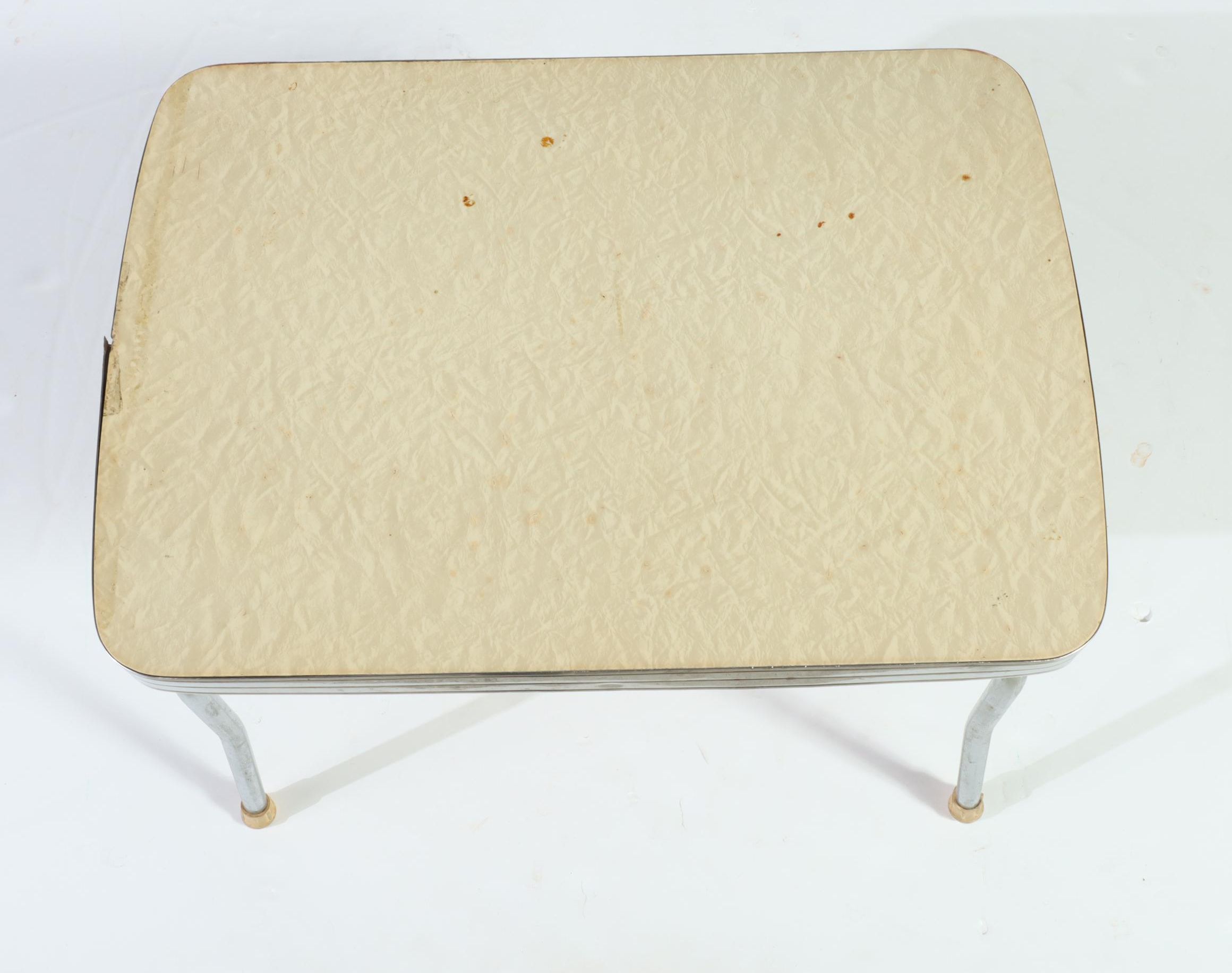 Three-Piece Mid Century Modern Chrome Child's Dining Set, Incl. Storkline