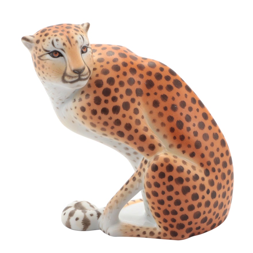 Herend Natural "Cheetah" Porcelain Figurine
