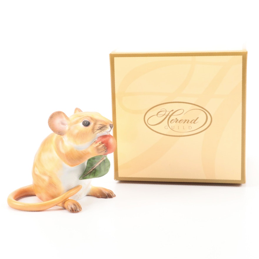 Herend Guild Natural "Meadow Mouse" Porcelain Figurine, 2008