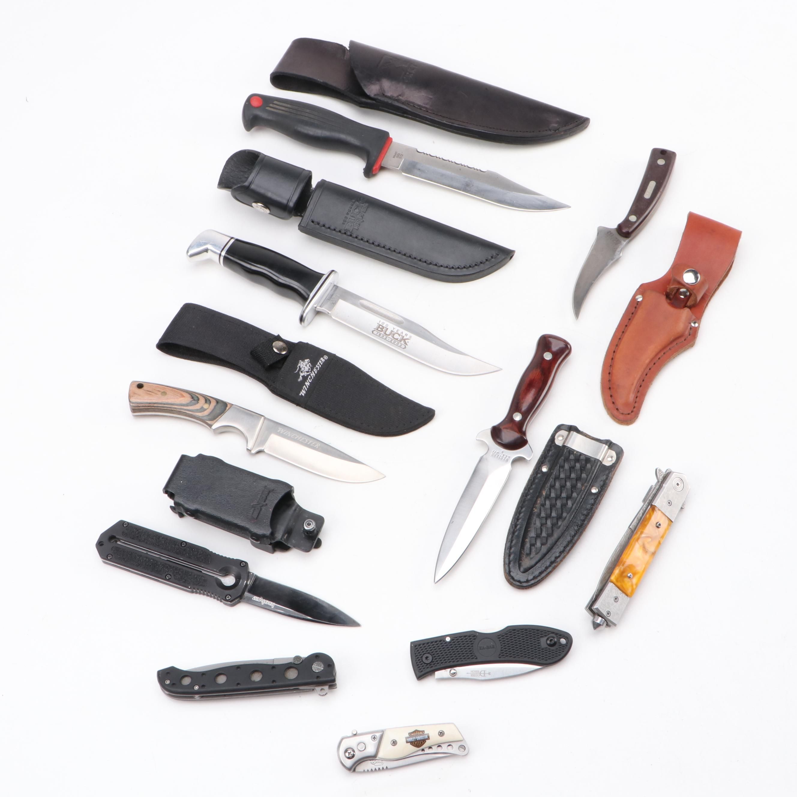 Collection of Ten Knives Including Shrade Old Timer