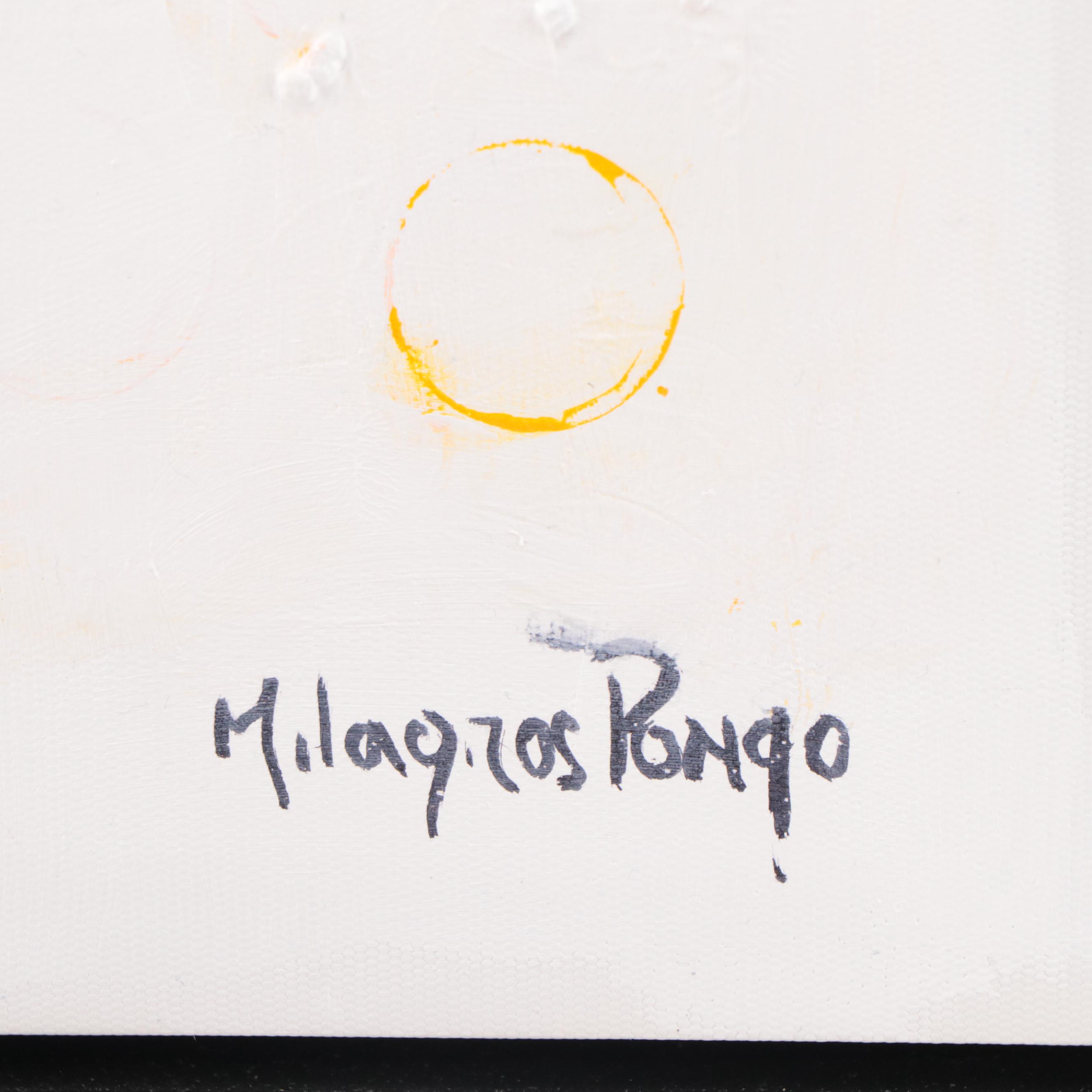 Milagros Pongo Mixed Media Painting "Reaching for the Stars"