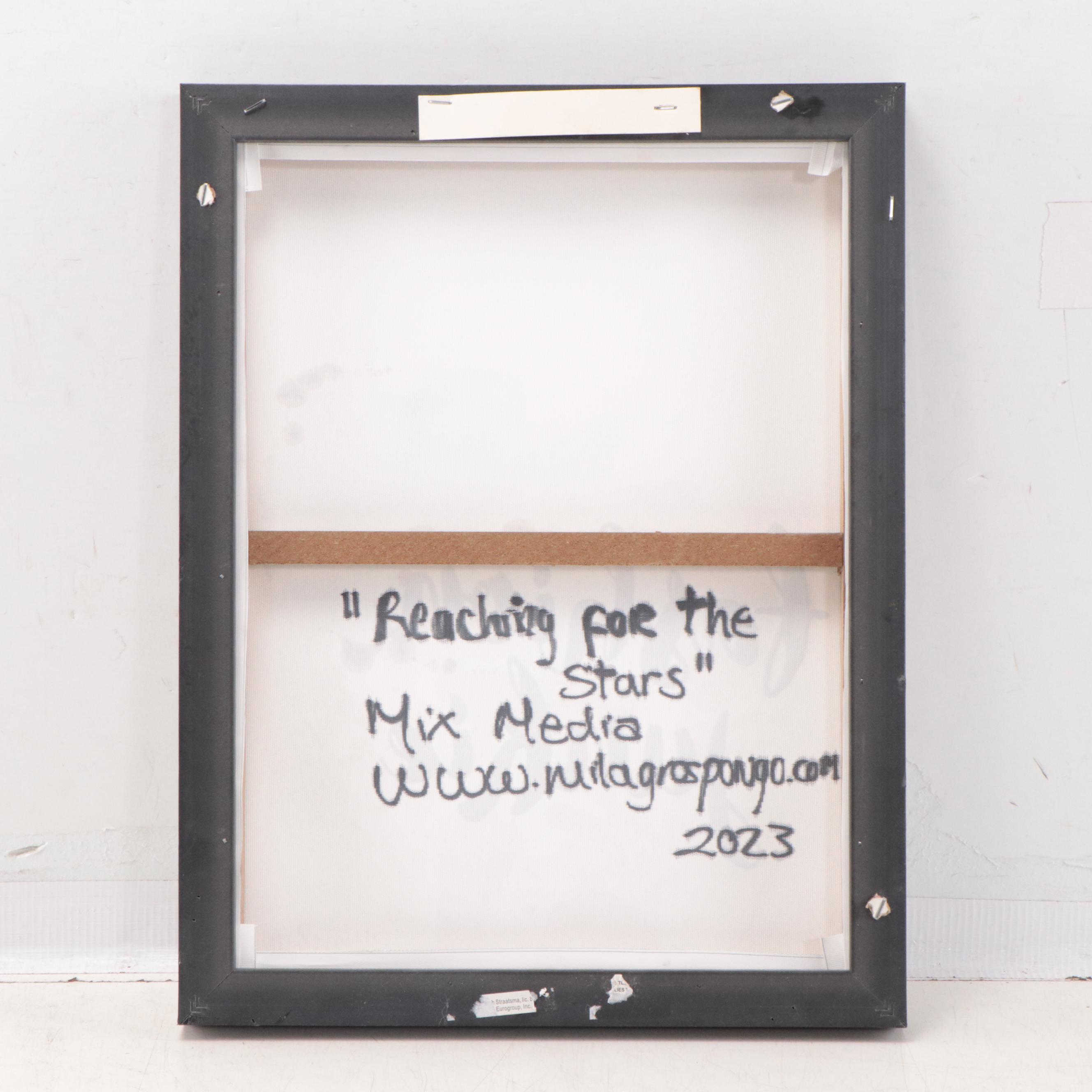 Milagros Pongo Mixed Media Painting "Reaching for the Stars"