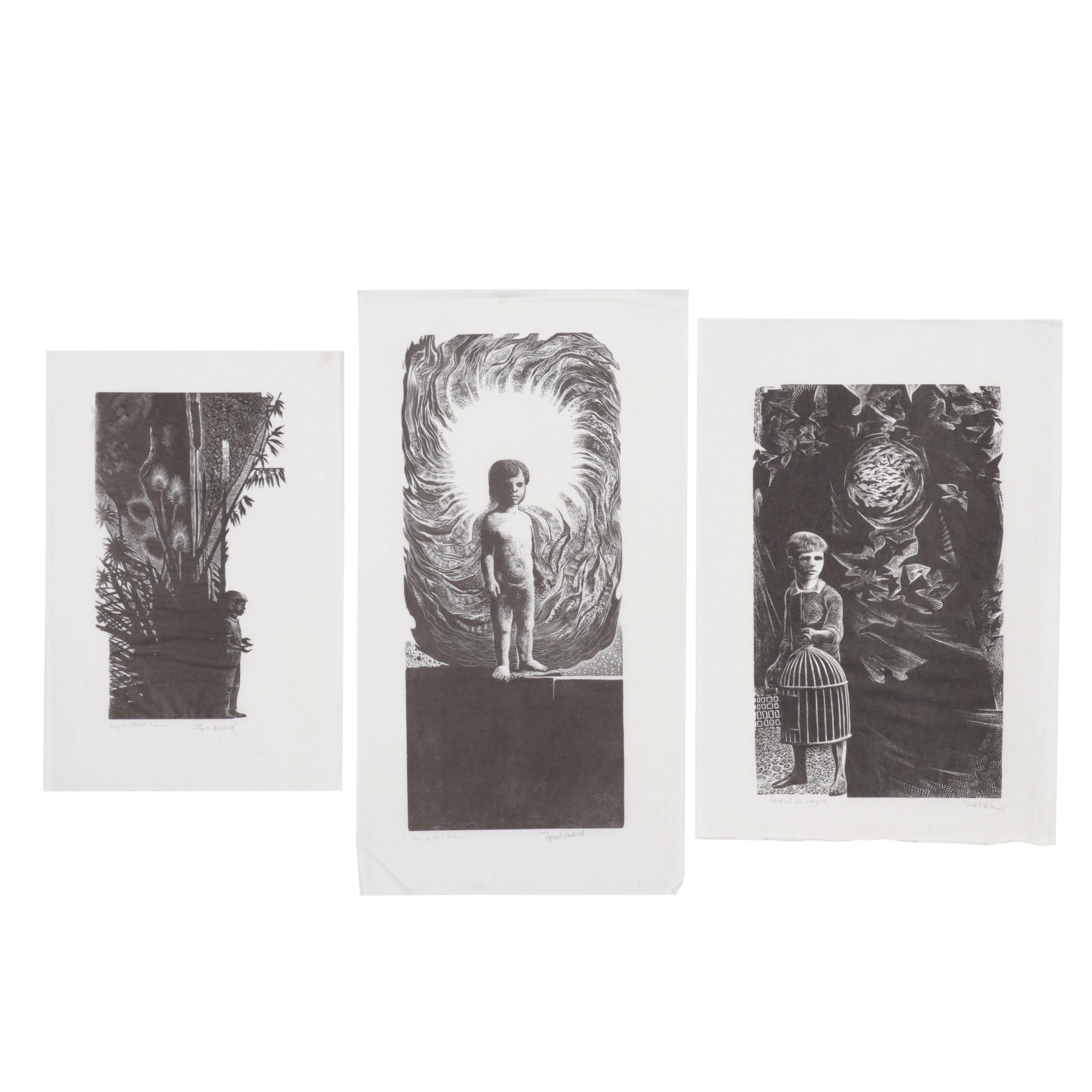 Lynd Ward Wood Engravings Including "Caged Uncaged," 1965