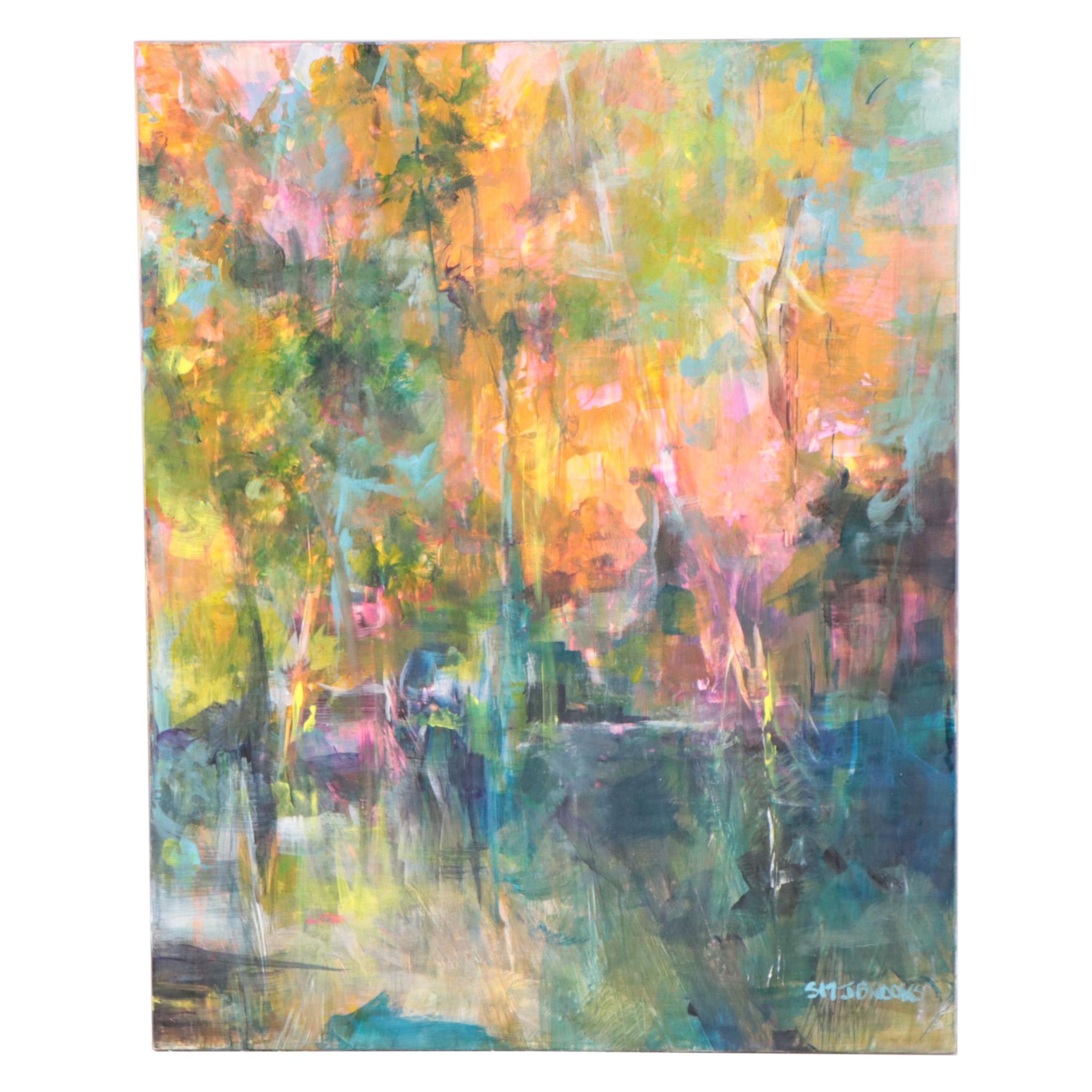 Sharon Jiskra Brooks Abstract Acrylic Landscape Painting