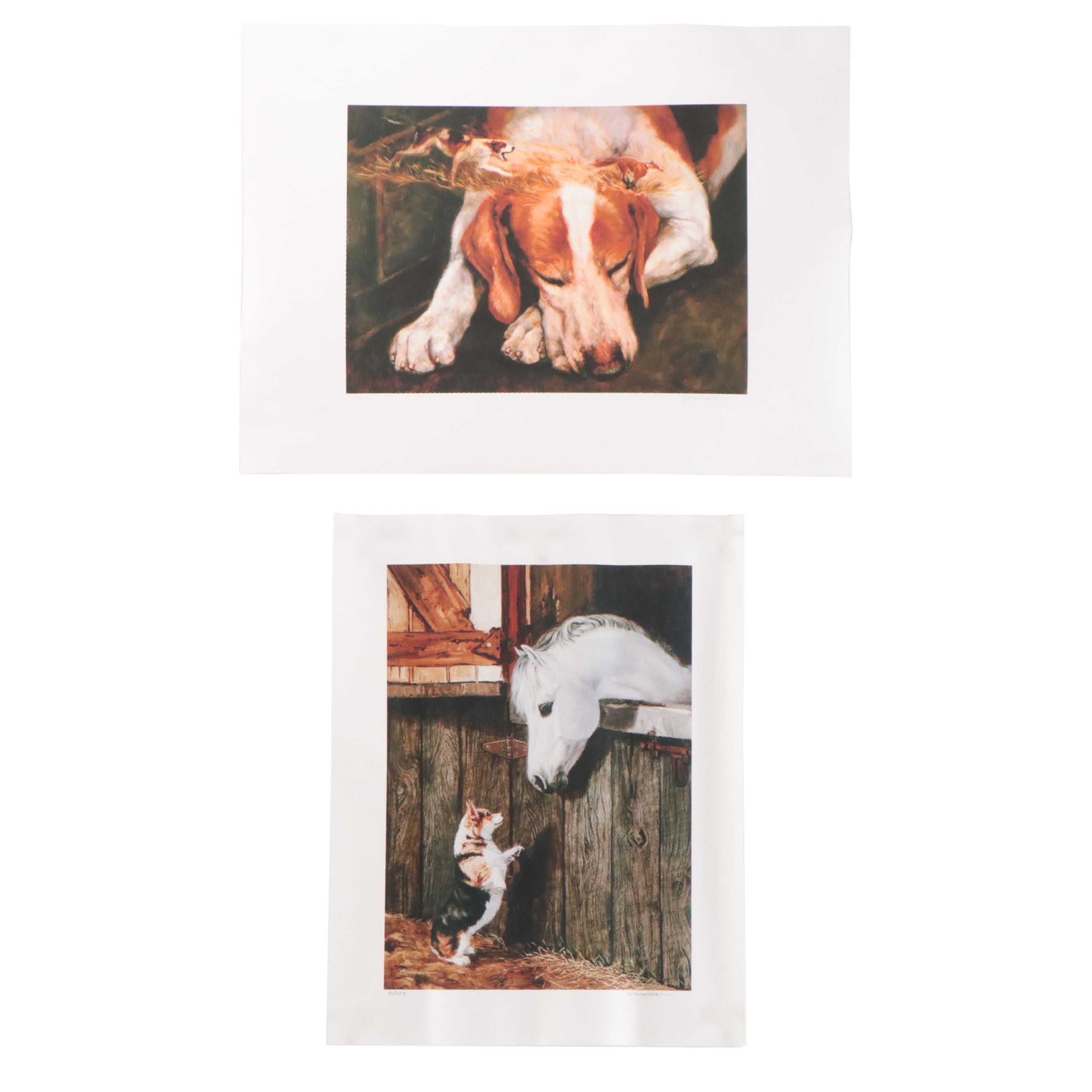 Two Giclées of Dogs After Susan Sponenberg "Coversation" and More