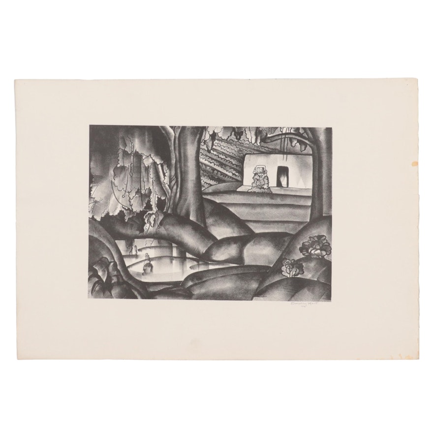 Dorothy Kent Lithograph of Landscape