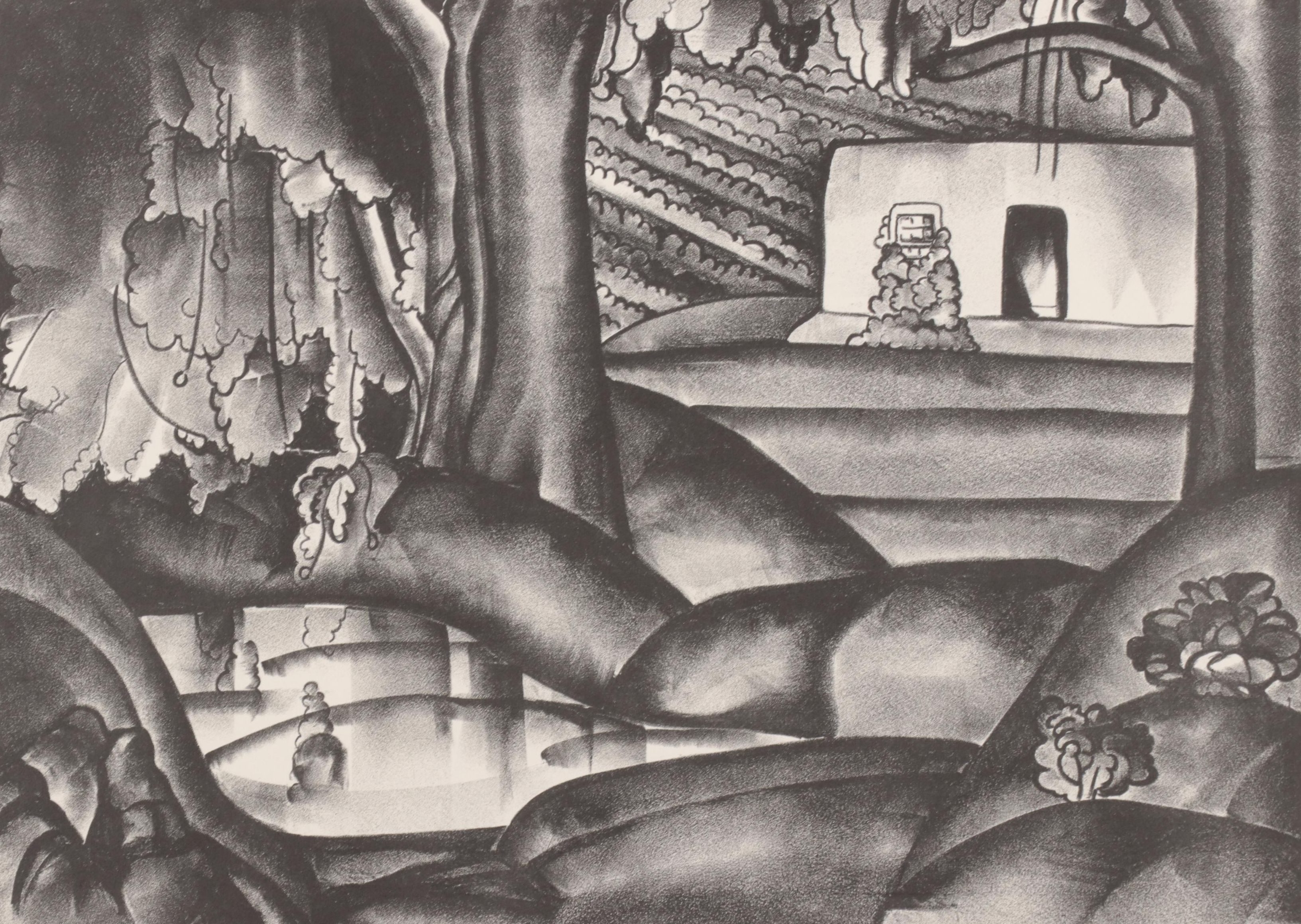 Dorothy Kent Lithograph of Landscape