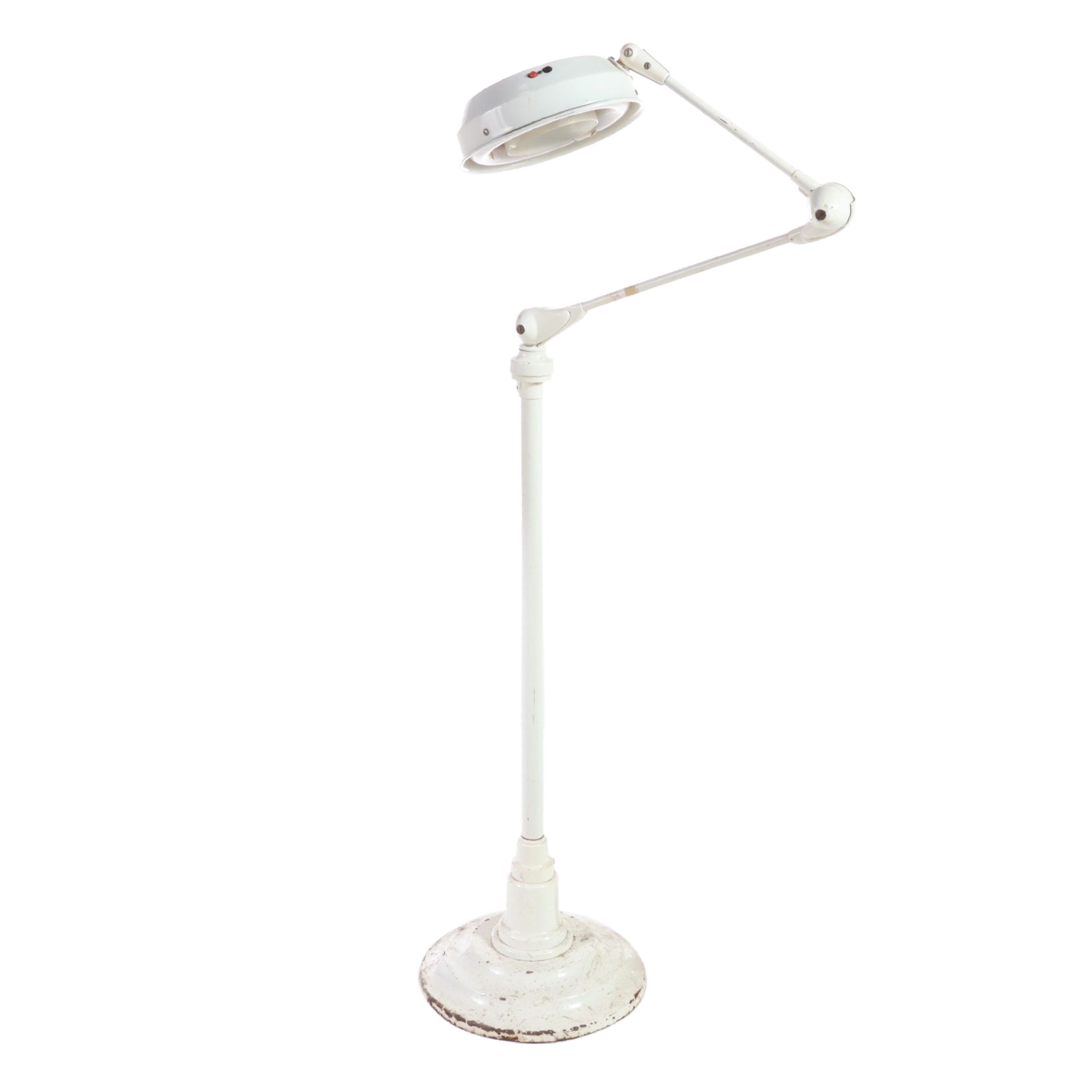 Art Specialty of Chicago Industrial Metal Articulated Floor Lamp with Magnifier