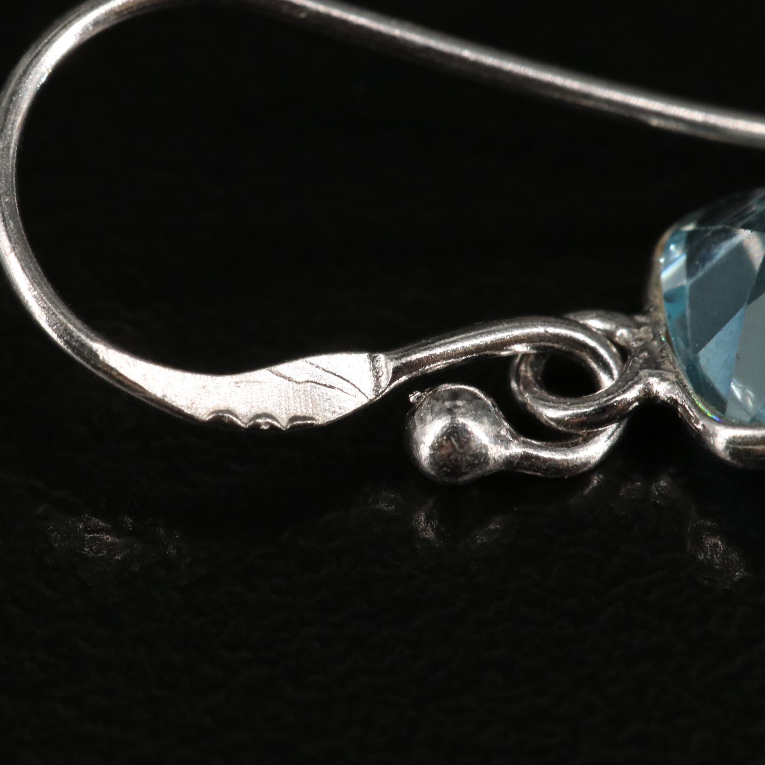 Sterling Blue Topaz Drop Earrings