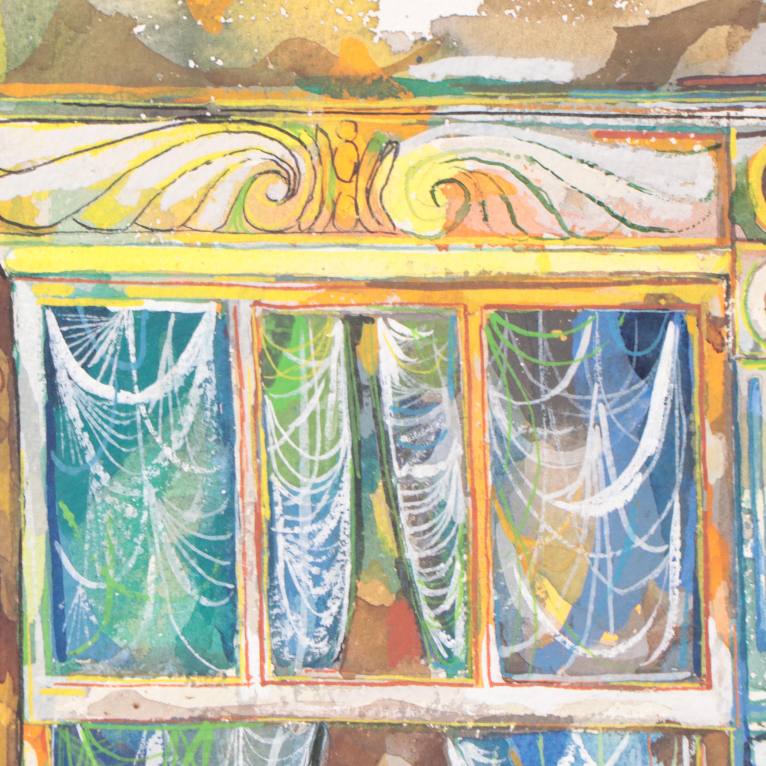 Fred Jones Watercolor Painting of Birds In Window