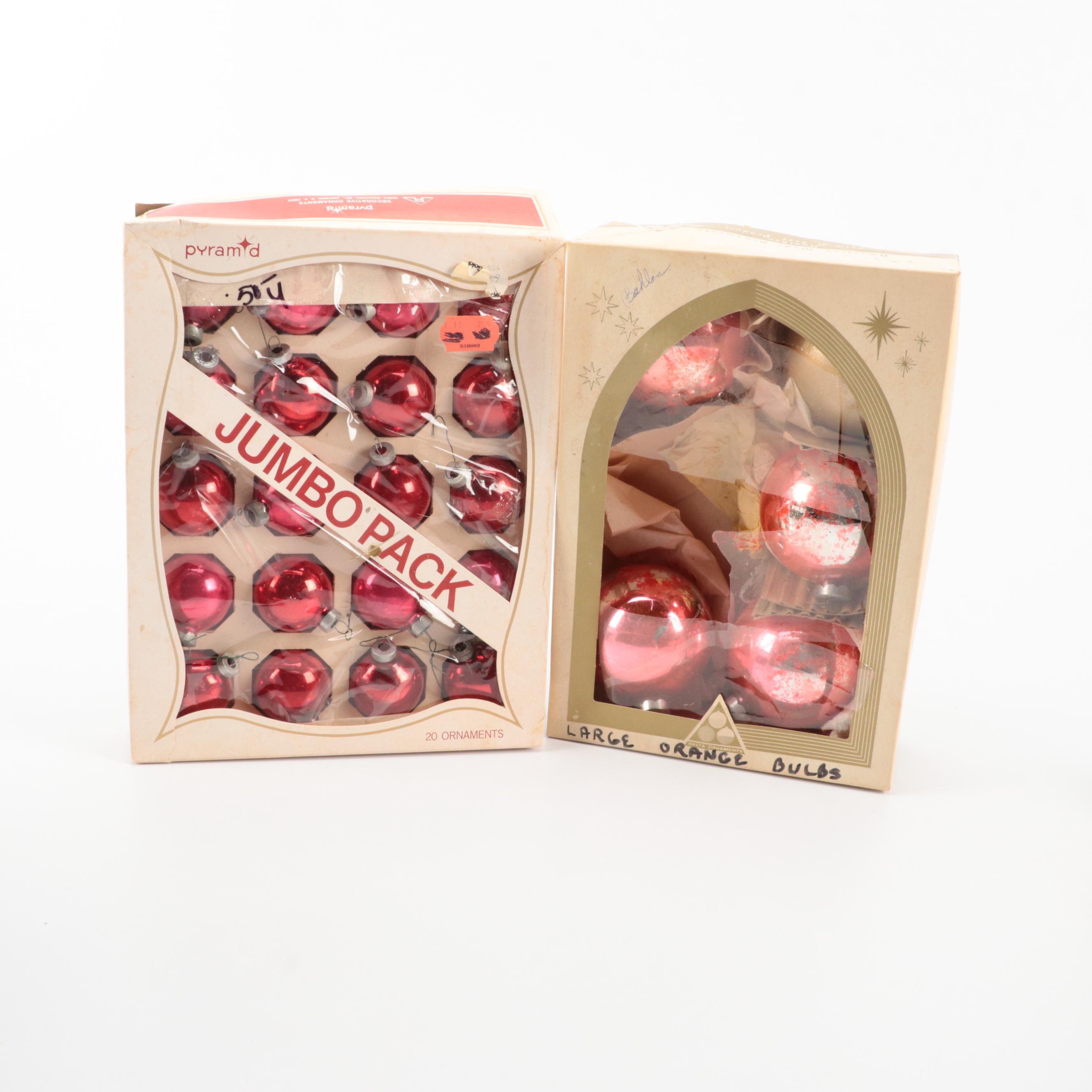 Pyramid, Victoria, and Other Blown Glass Christmas Ornaments, Late 20th Century