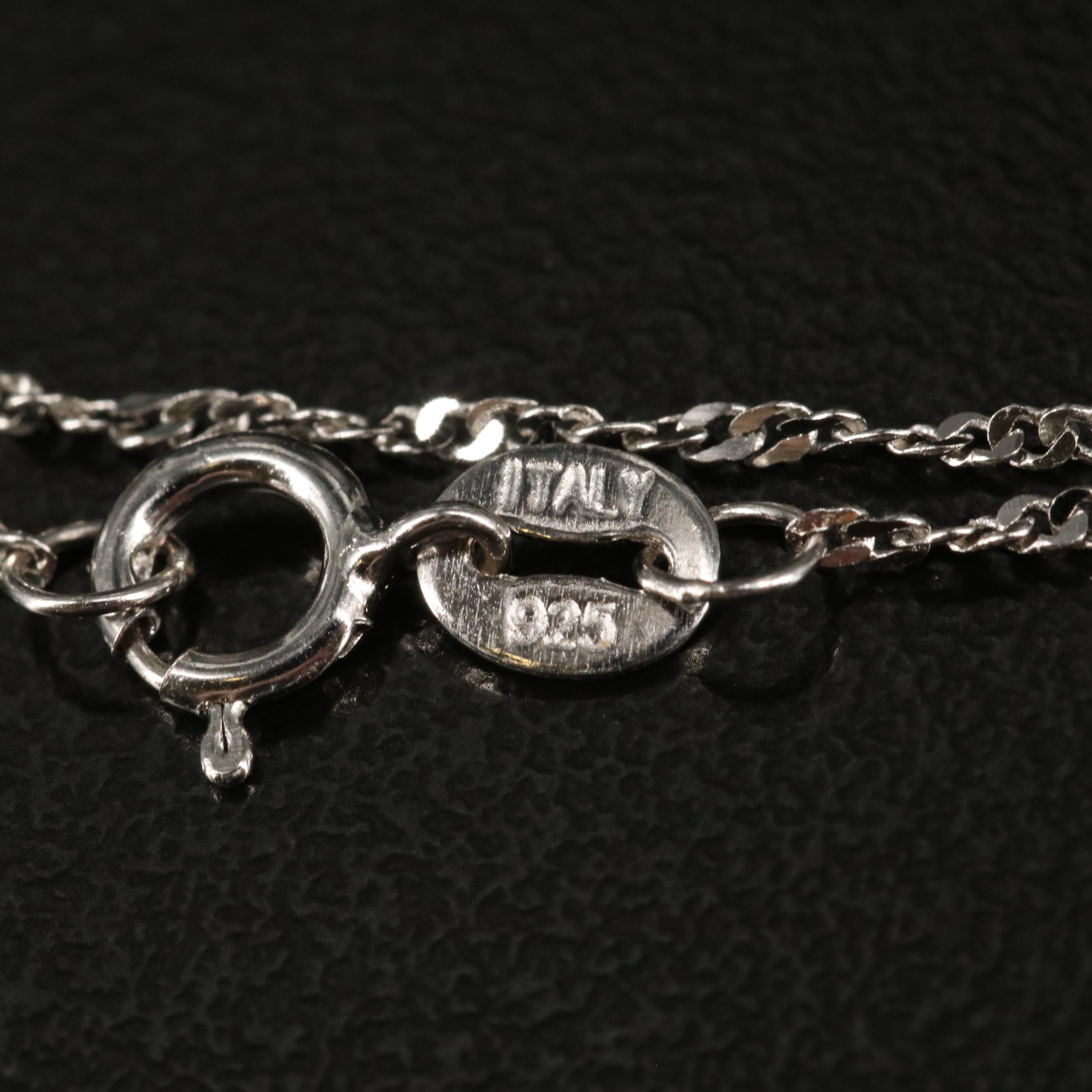 Sterling Citrine Pendant Necklace