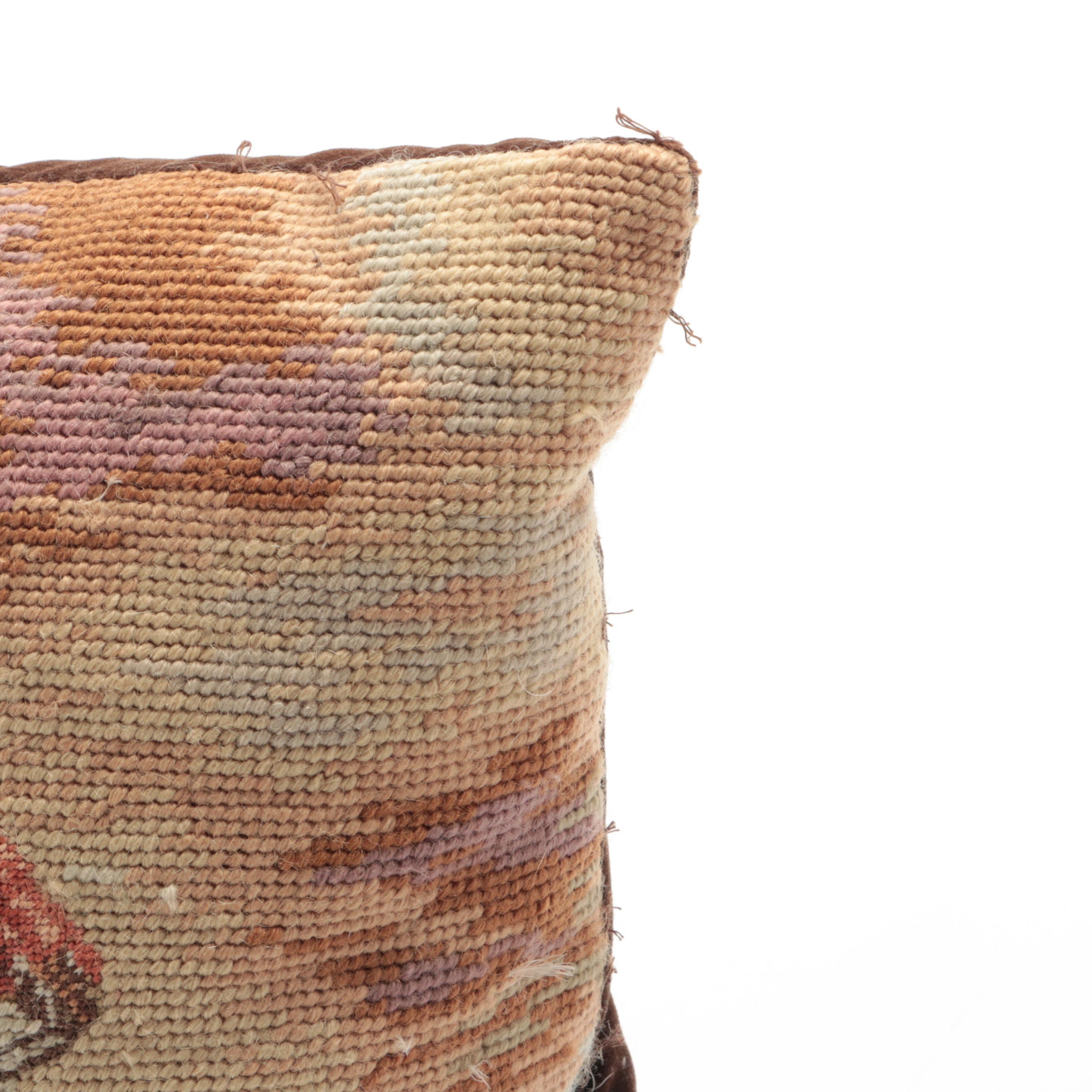 Katha Diddél Needlepoint Equestrian Accent Pillow, Framed Fox Hunt Prints