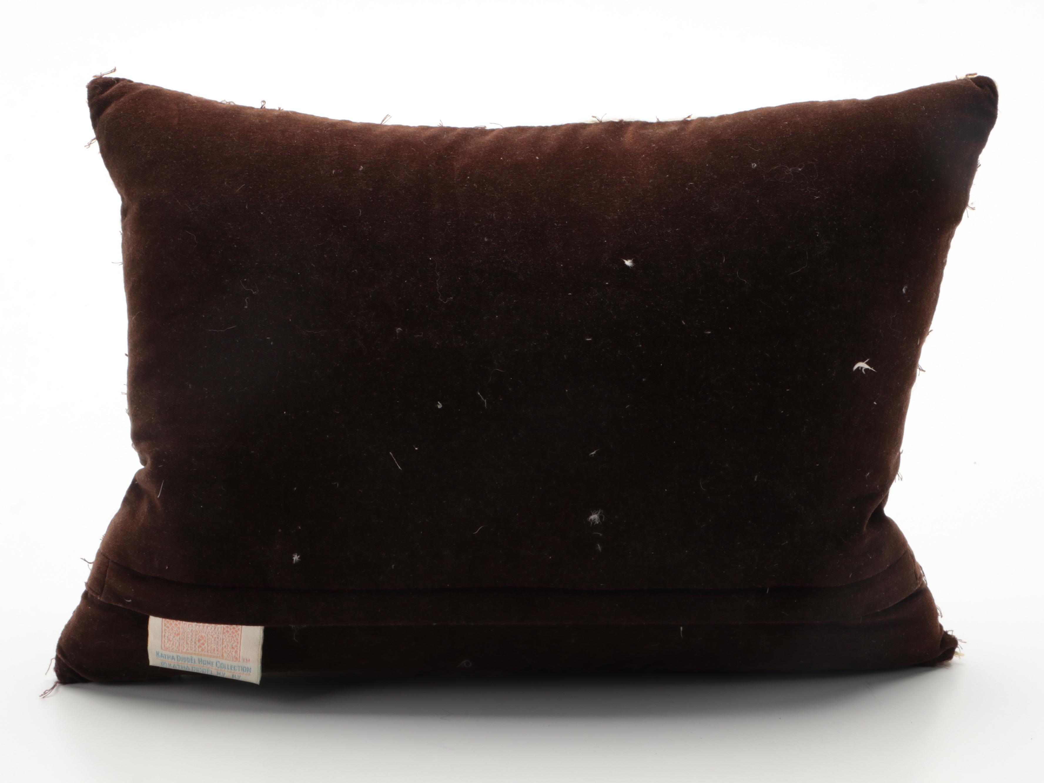 Katha Diddél Needlepoint Equestrian Accent Pillow, Framed Fox Hunt Prints