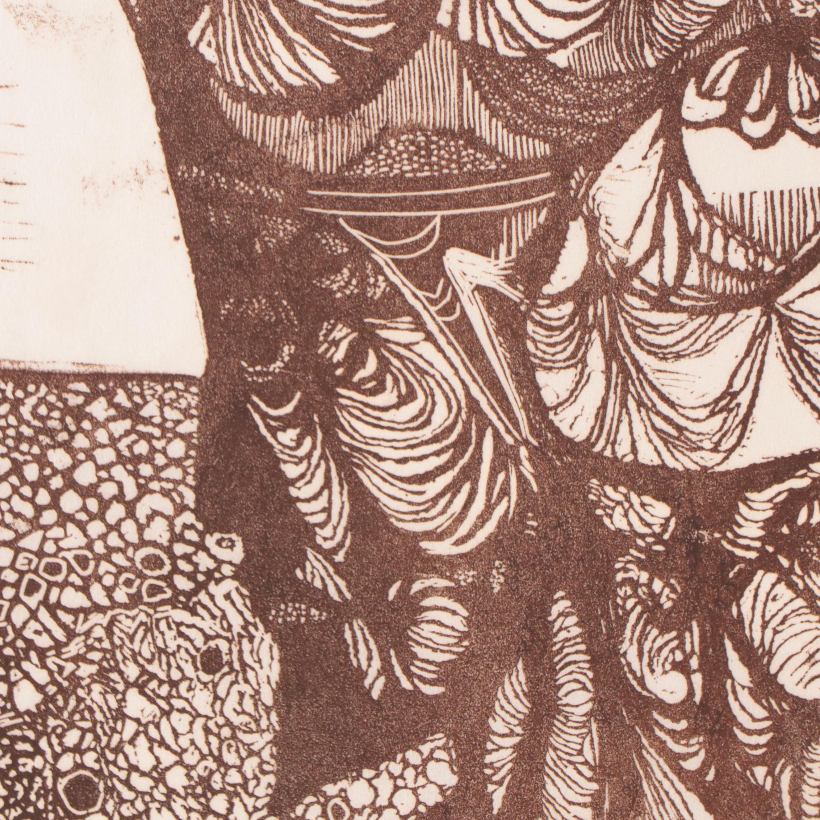 Fred Jones Linocut "The 3 Kings," 1977