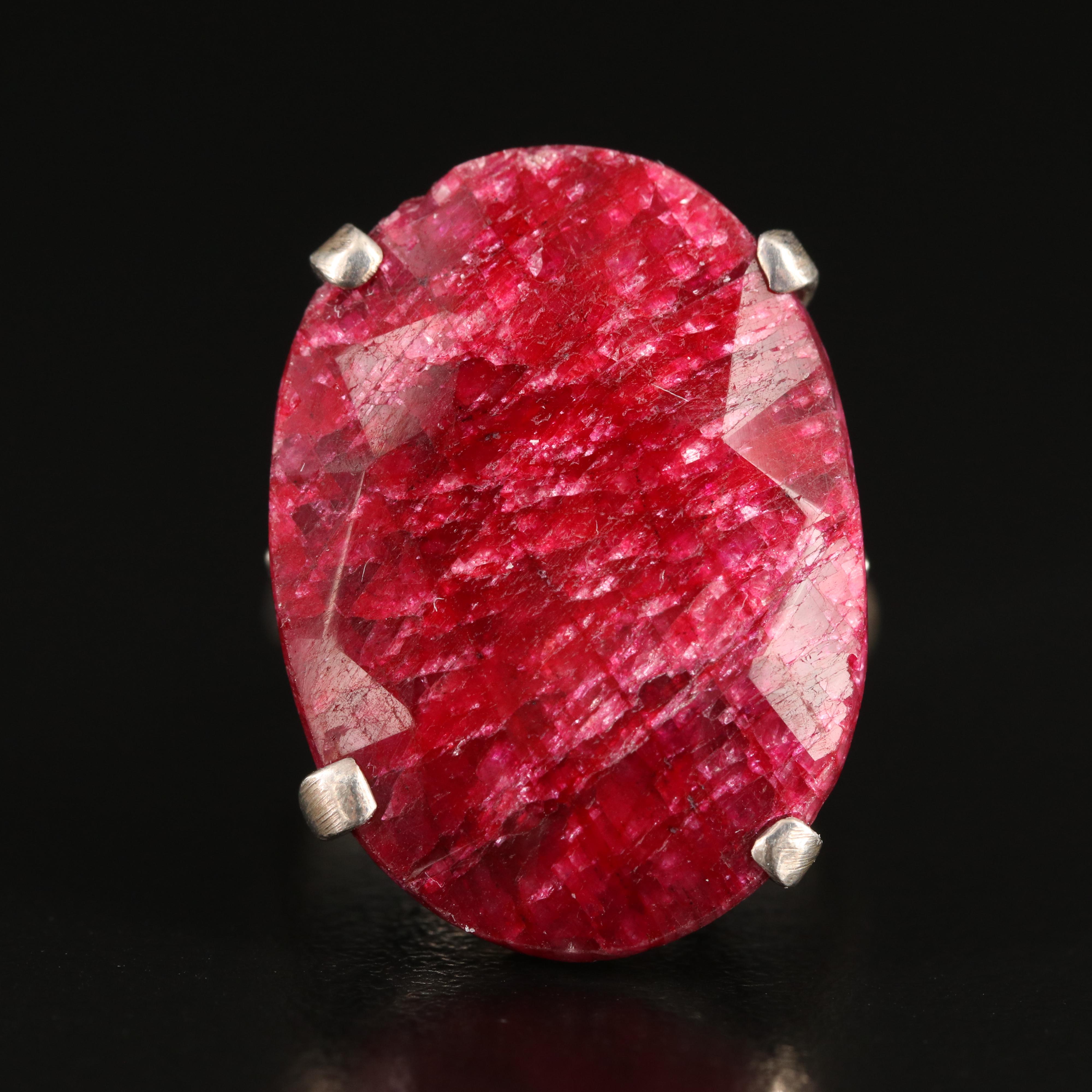 Vintage Sterling Ruby Ring