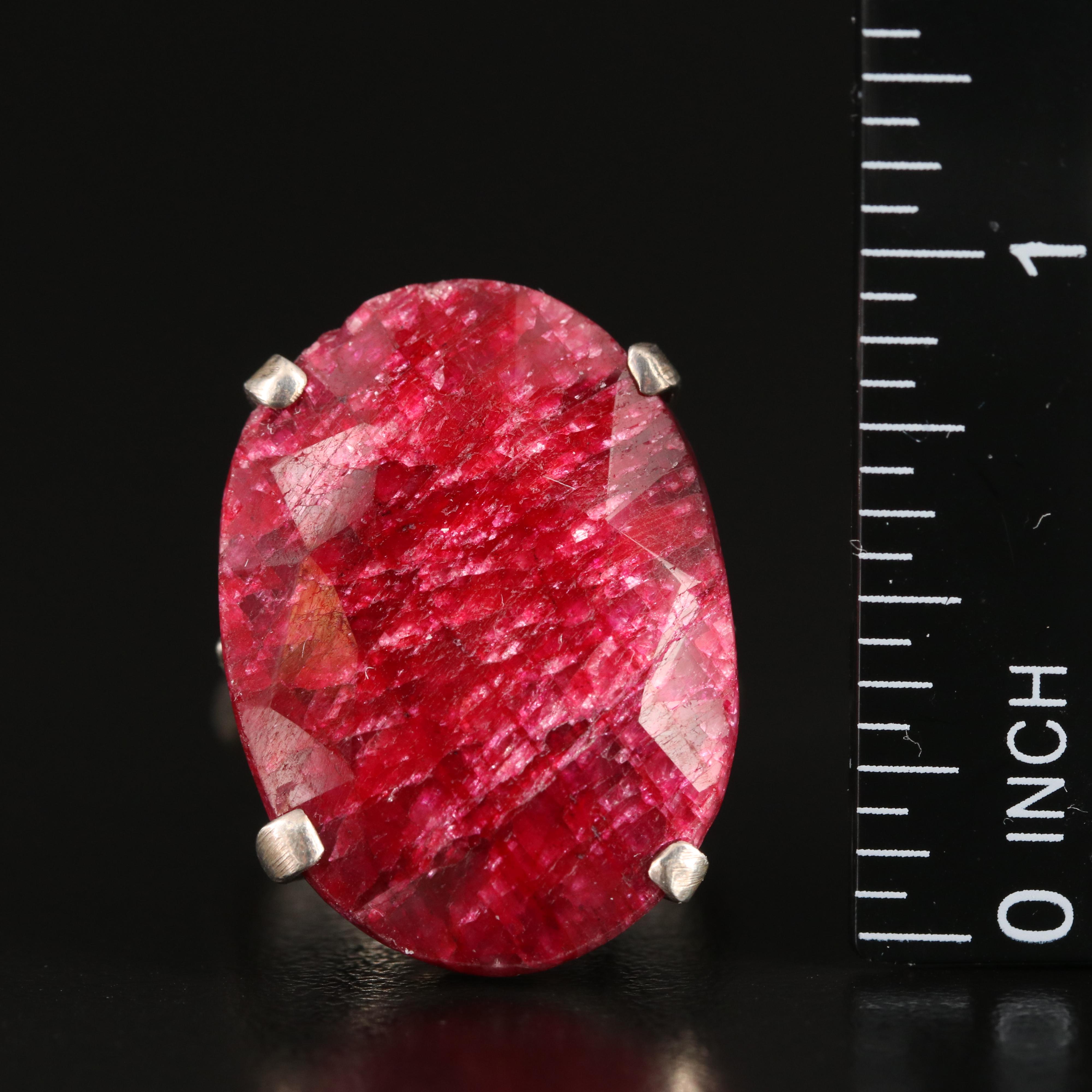 Vintage Sterling Ruby Ring
