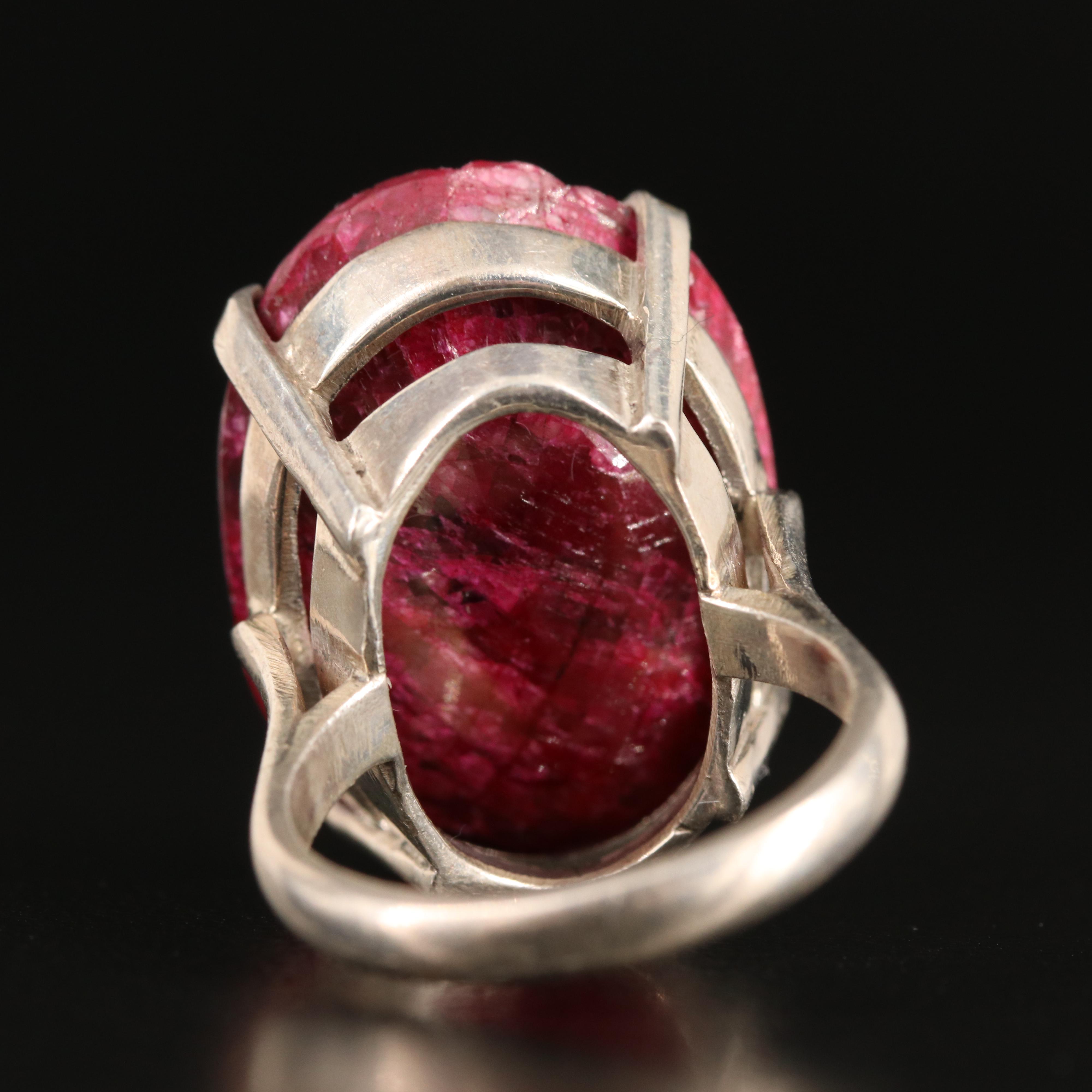 Vintage Sterling Ruby Ring