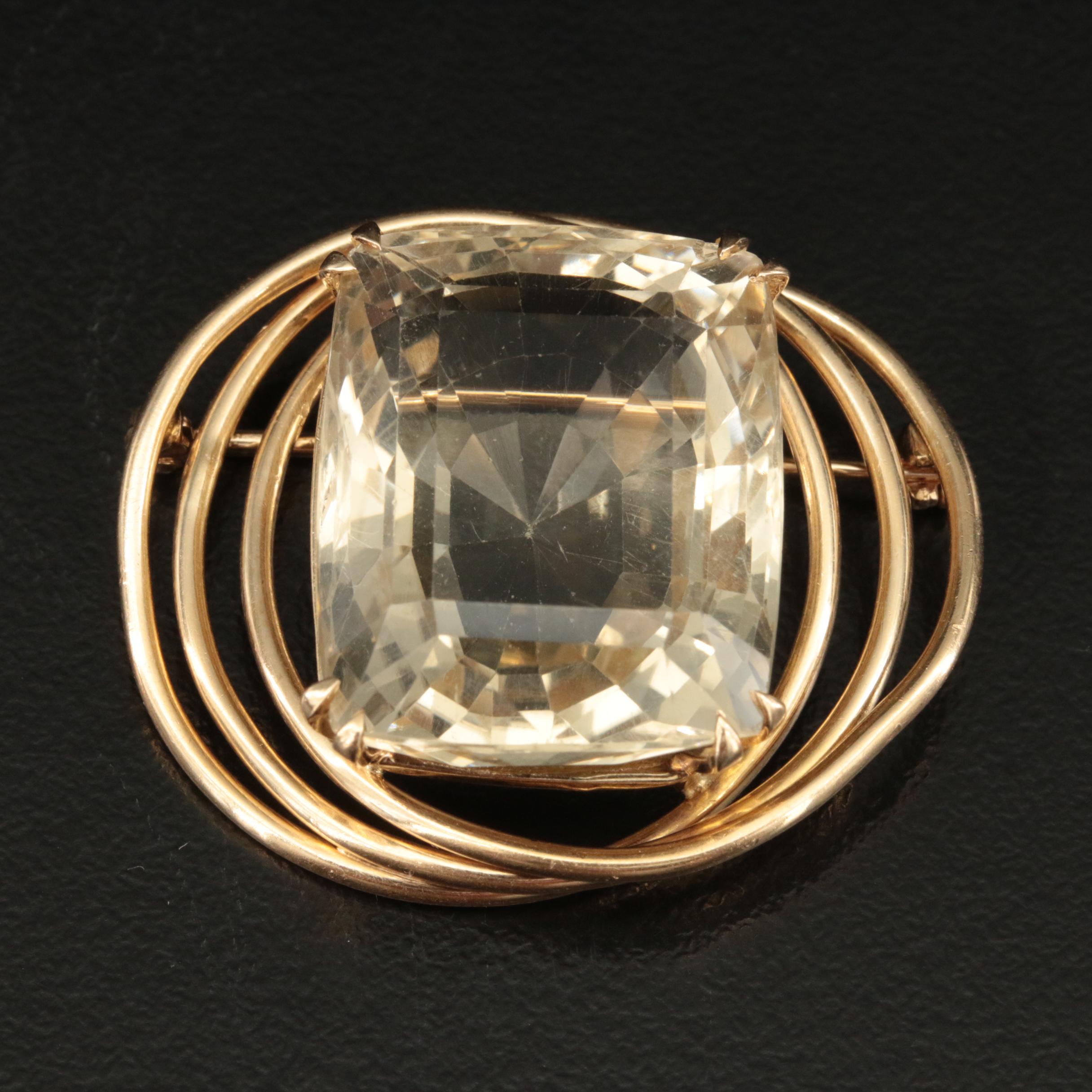 Parenti 14K 33.58 CT Citrine Brooch