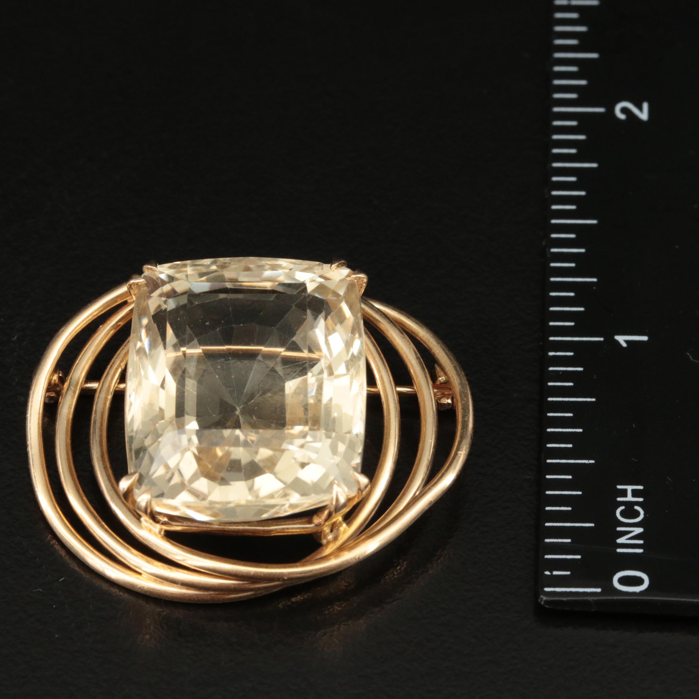 Parenti 14K 33.58 CT Citrine Brooch